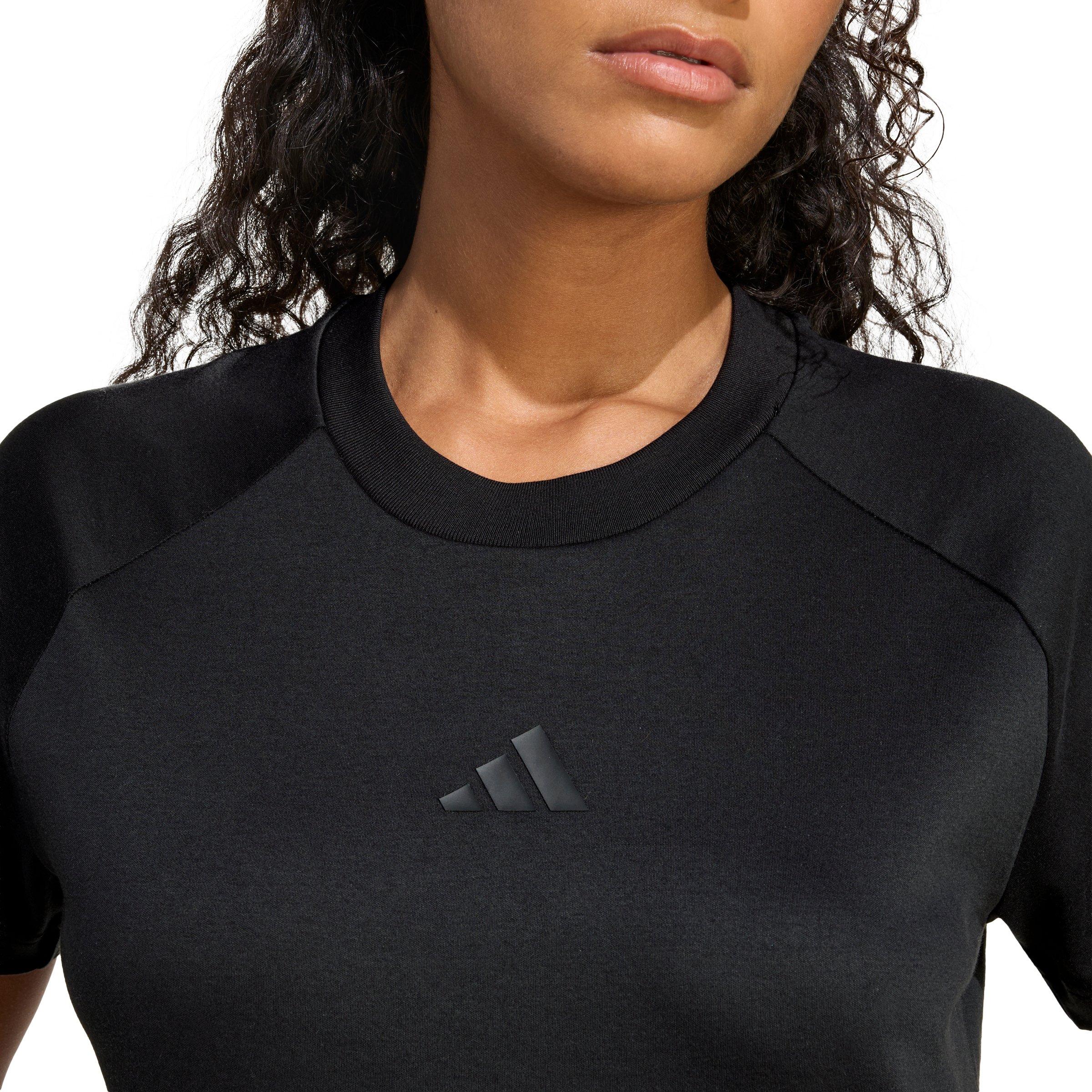 adidas Women's Soft Lux T-Shirt - Black - BLACK Thumbnail View 4
