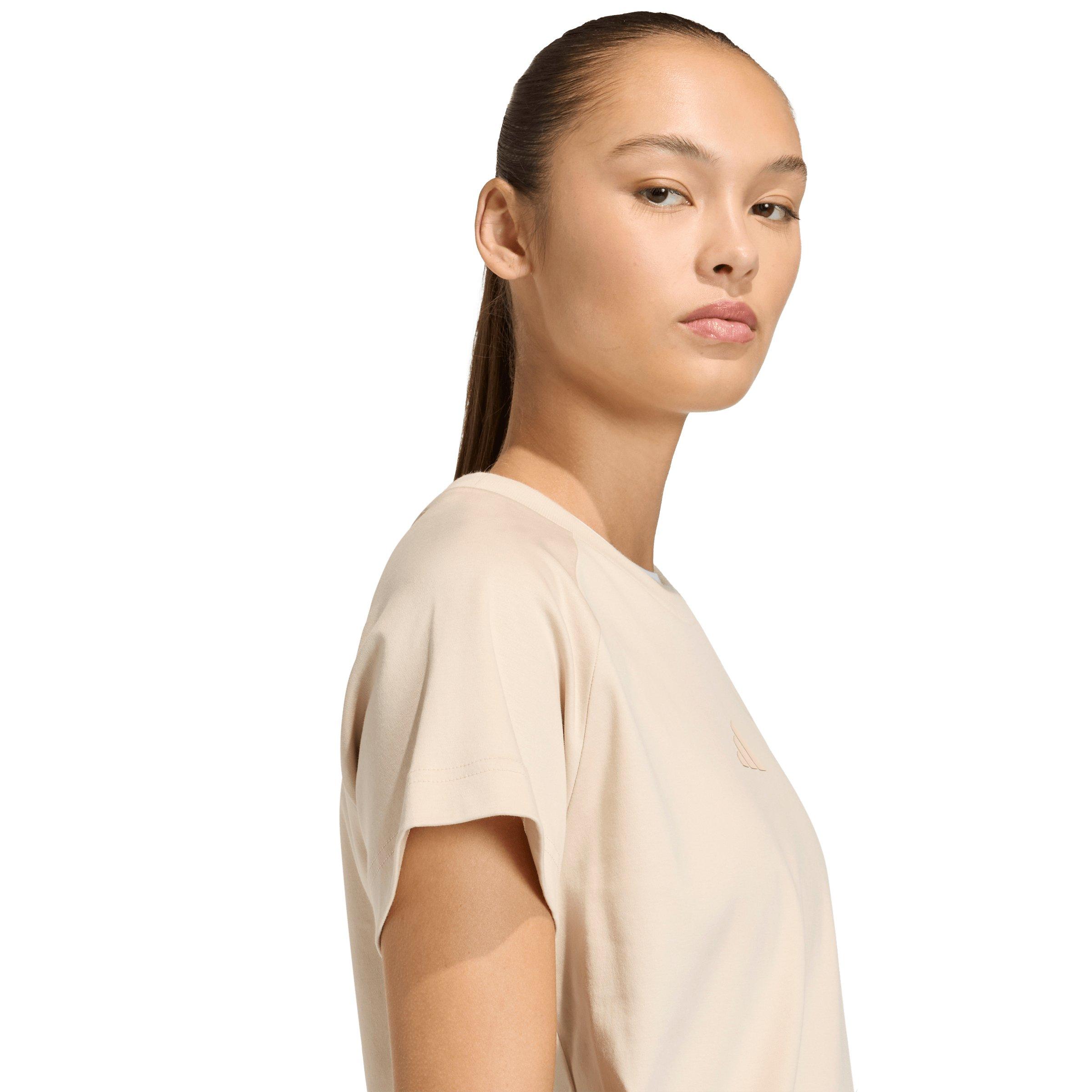 adidas Women's Soft Lux T-Shirt - Beige - BEIGE Thumbnail View 3