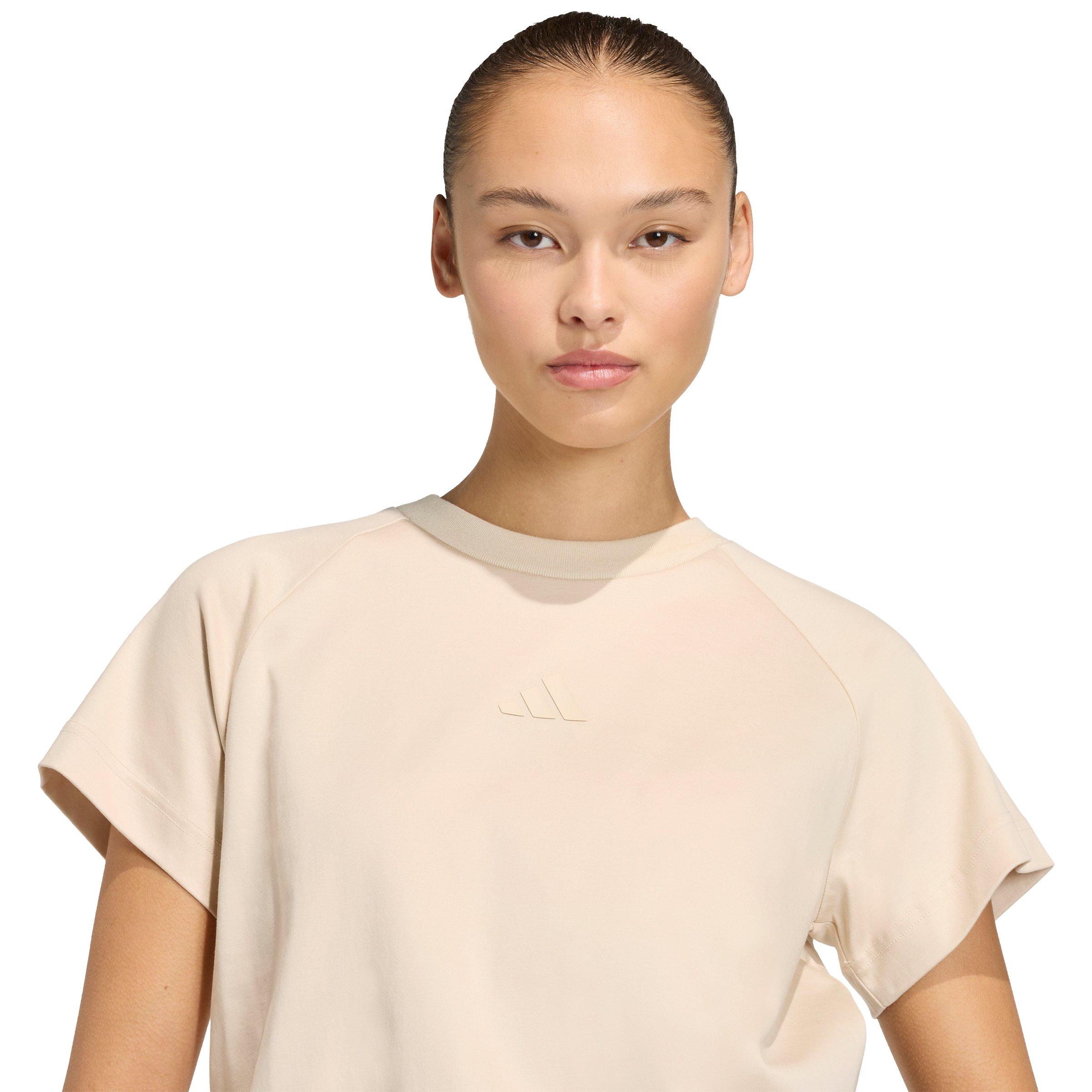 adidas Women's Soft Lux T-Shirt - Beige - BEIGE Thumbnail View 4