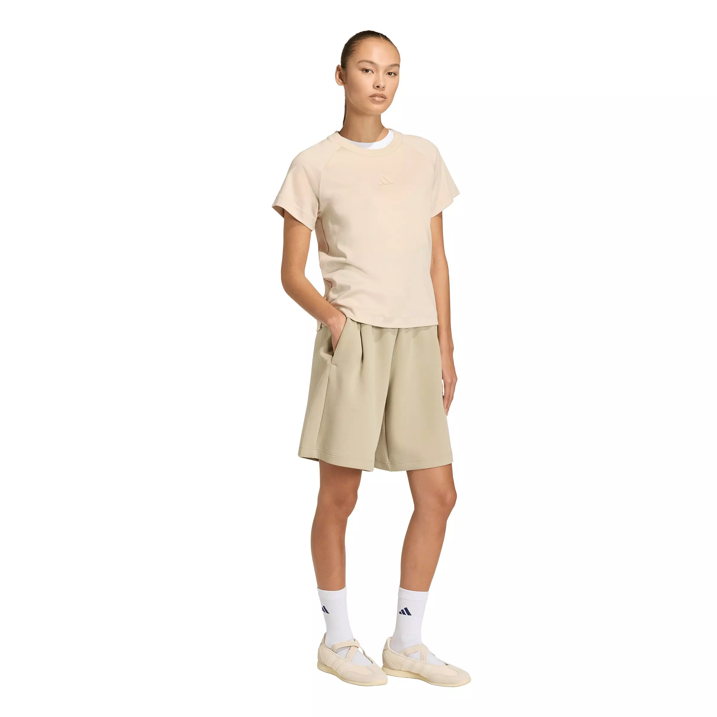 adidas Women's Soft Lux T-Shirt - Beige - BEIGE