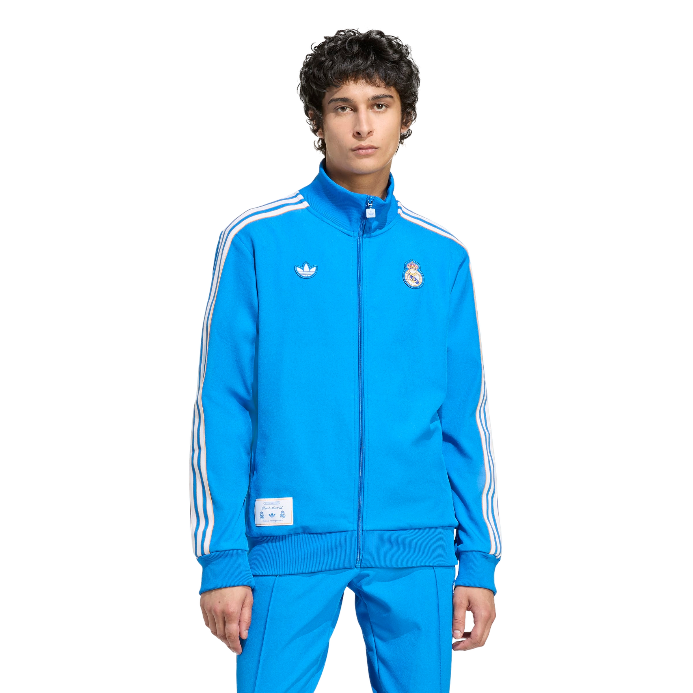 adidas Originals Men's Real Madrid Terrace Icons Track Top -Blue - BLUE Thumbnail View 1