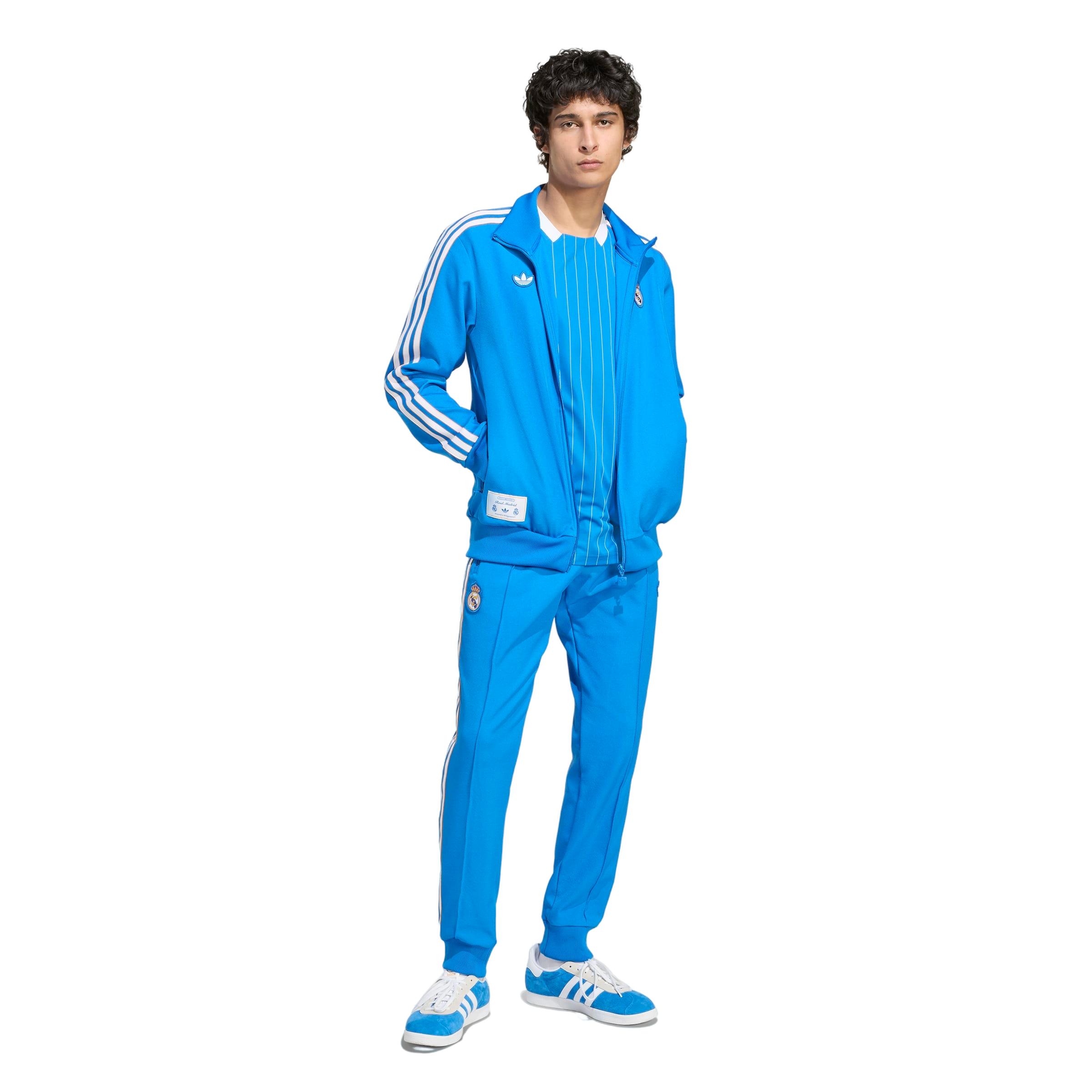 adidas Originals Men's Real Madrid Terrace Icons Track Top -Blue - BLUE Thumbnail View 5