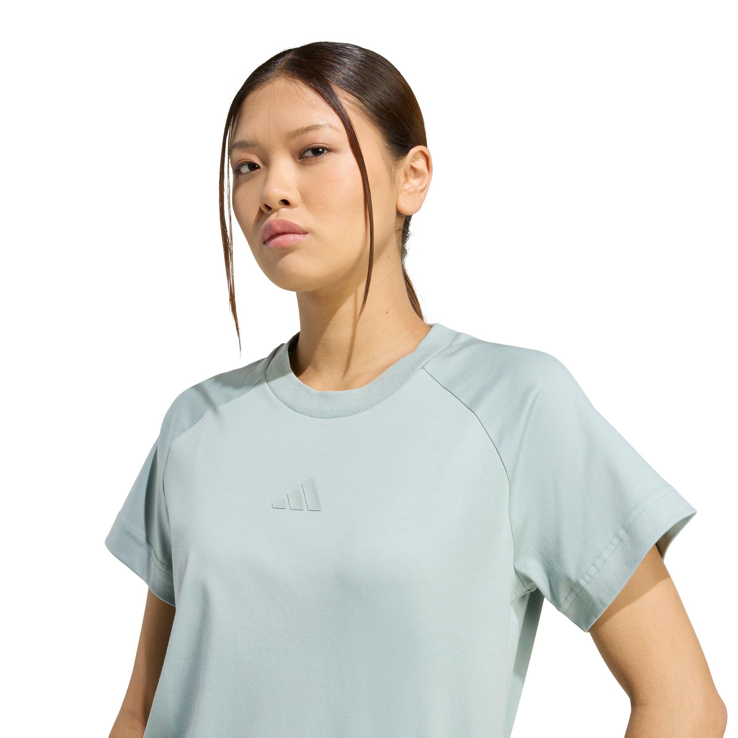 adidas Women's Soft Lux T-Shirt - Sage Green - SAGE GREEN Thumbnail View 3