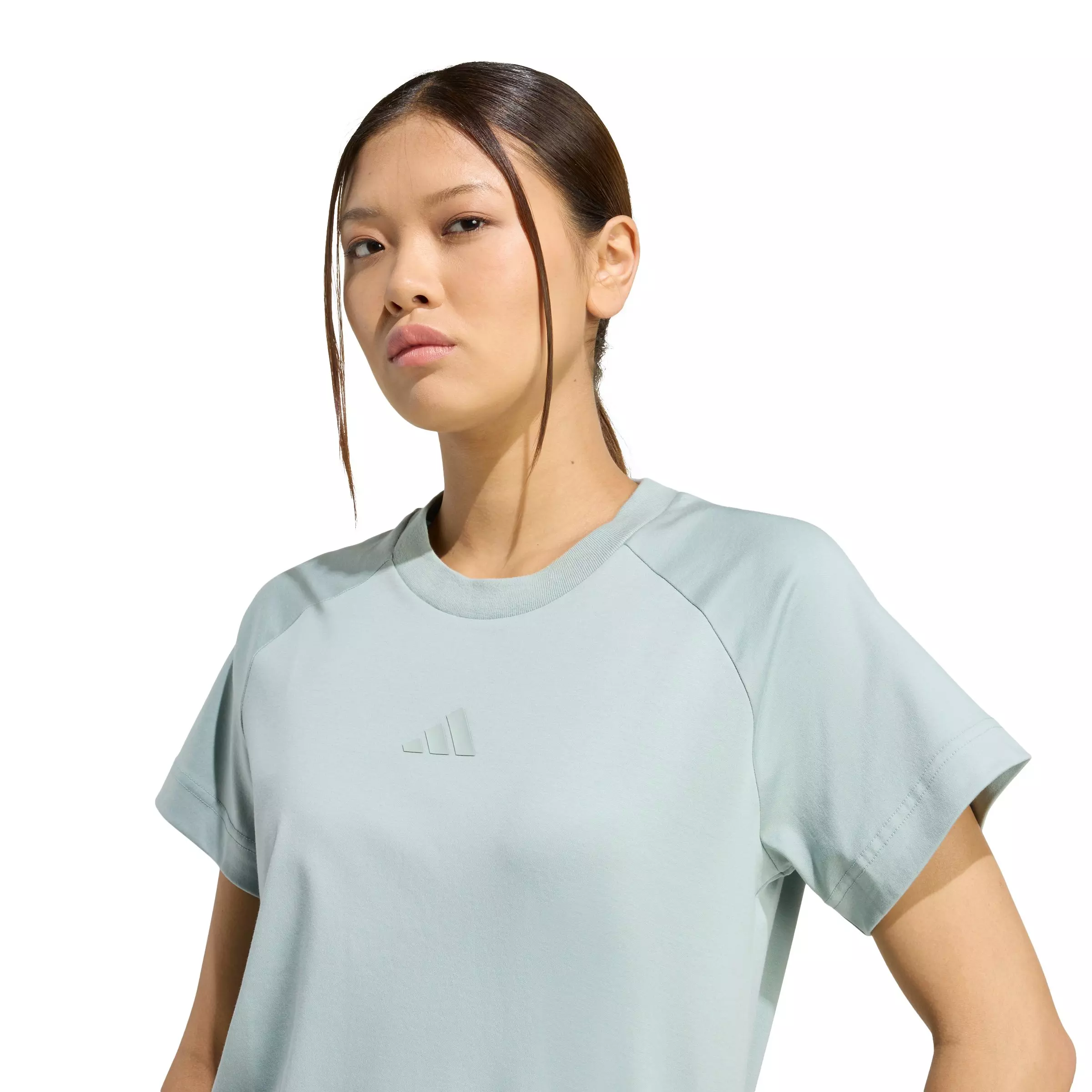 adidas Women's Soft Lux T-Shirt - Sage Green - SAGE GREEN