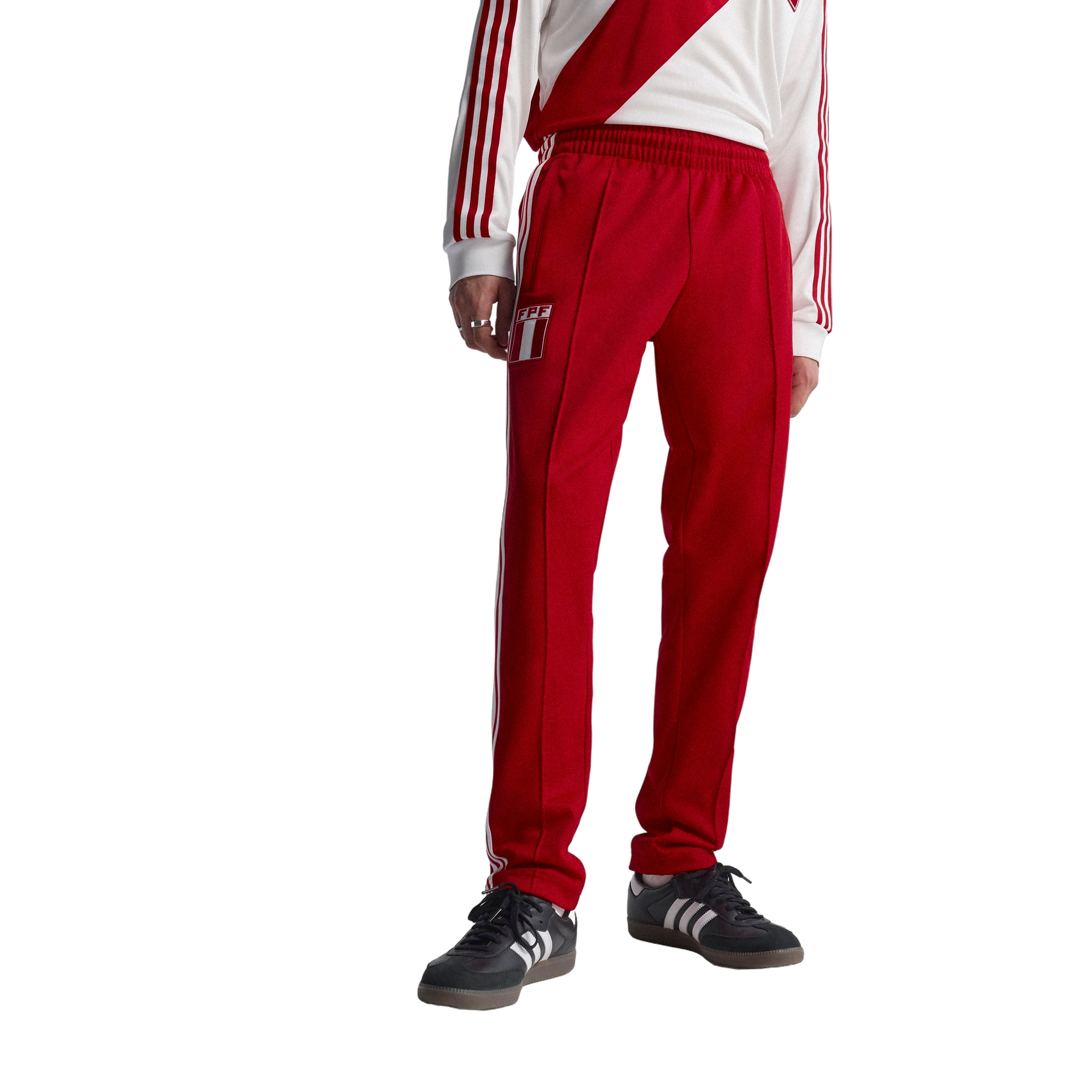 adidas Originals Men's Peru Track Pants -Red/White - RED/WHITE Thumbnail View 1