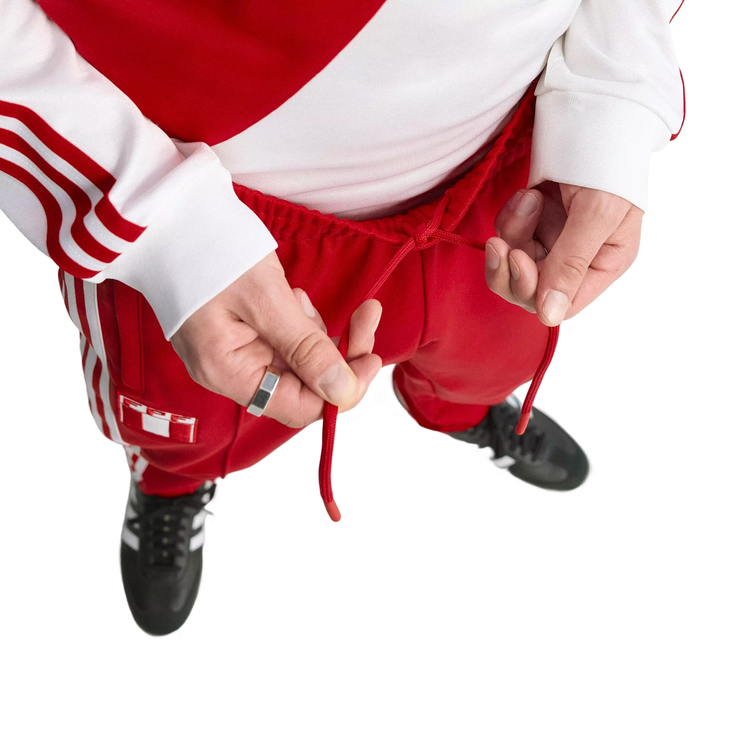 adidas Originals Men's Peru Track Pants -Red/White - RED/WHITE