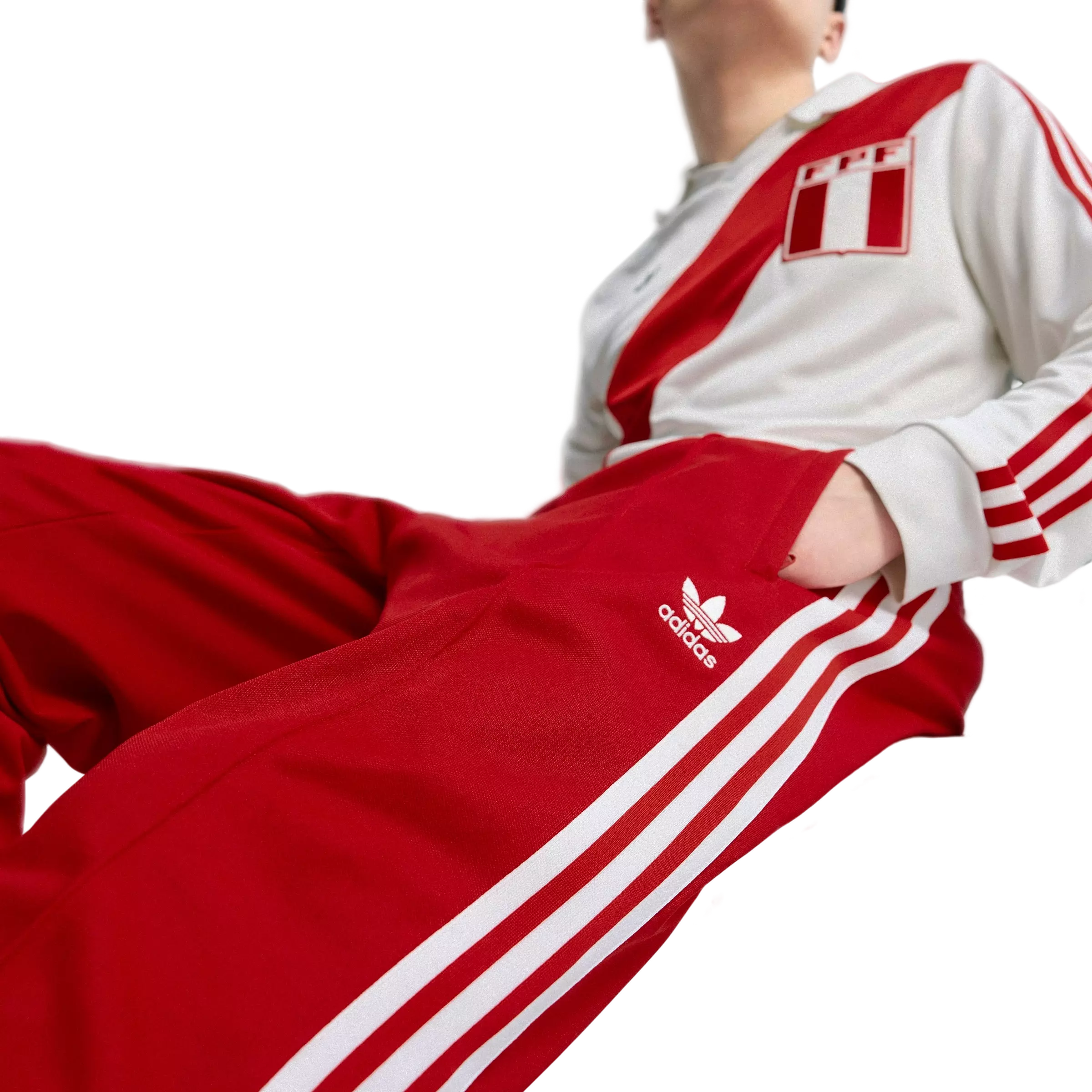 adidas Originals Men's Peru Track Pants - Red/White - RED/WHITE