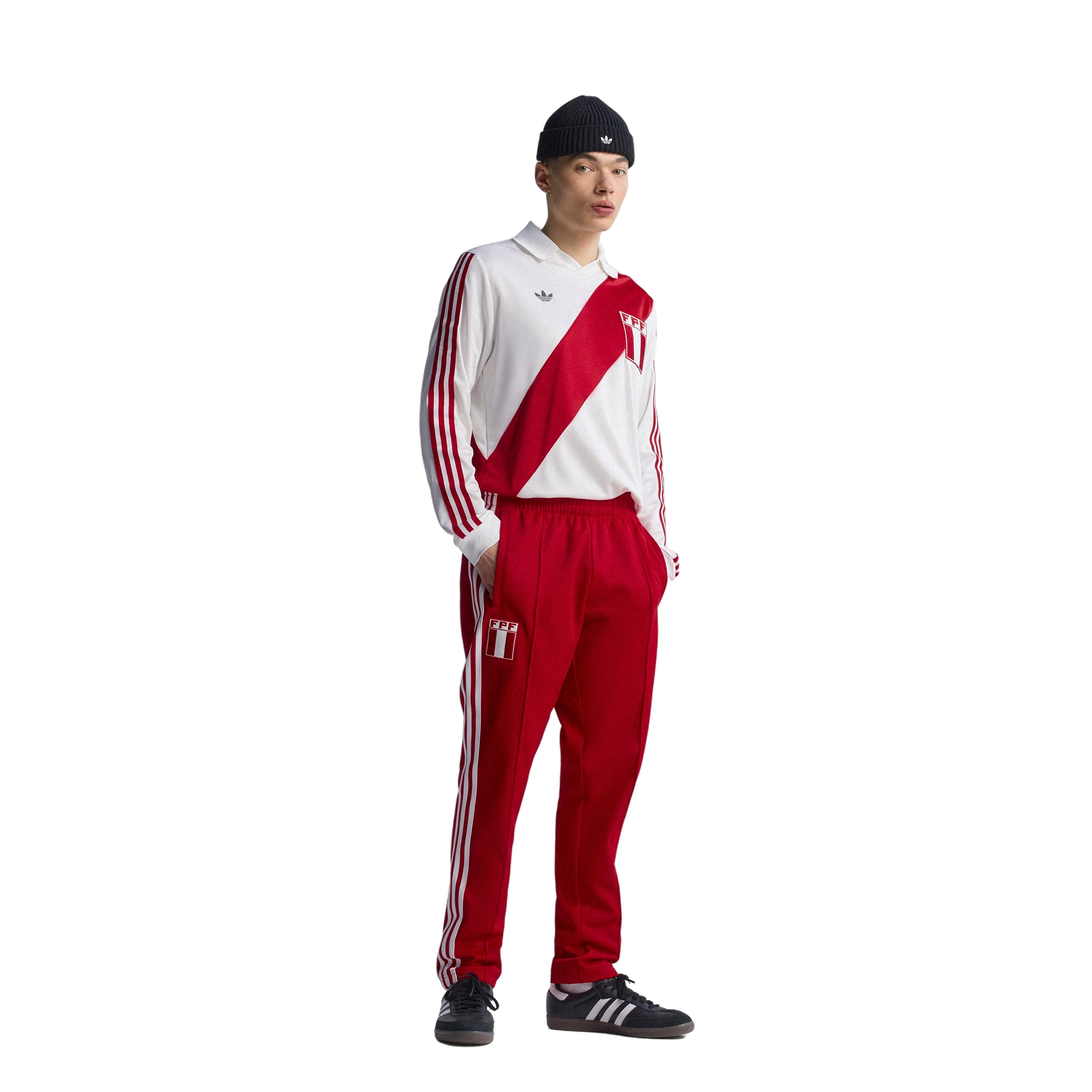 adidas Originals Men's Peru Track Pants -Red/White - RED/WHITE Thumbnail View 8