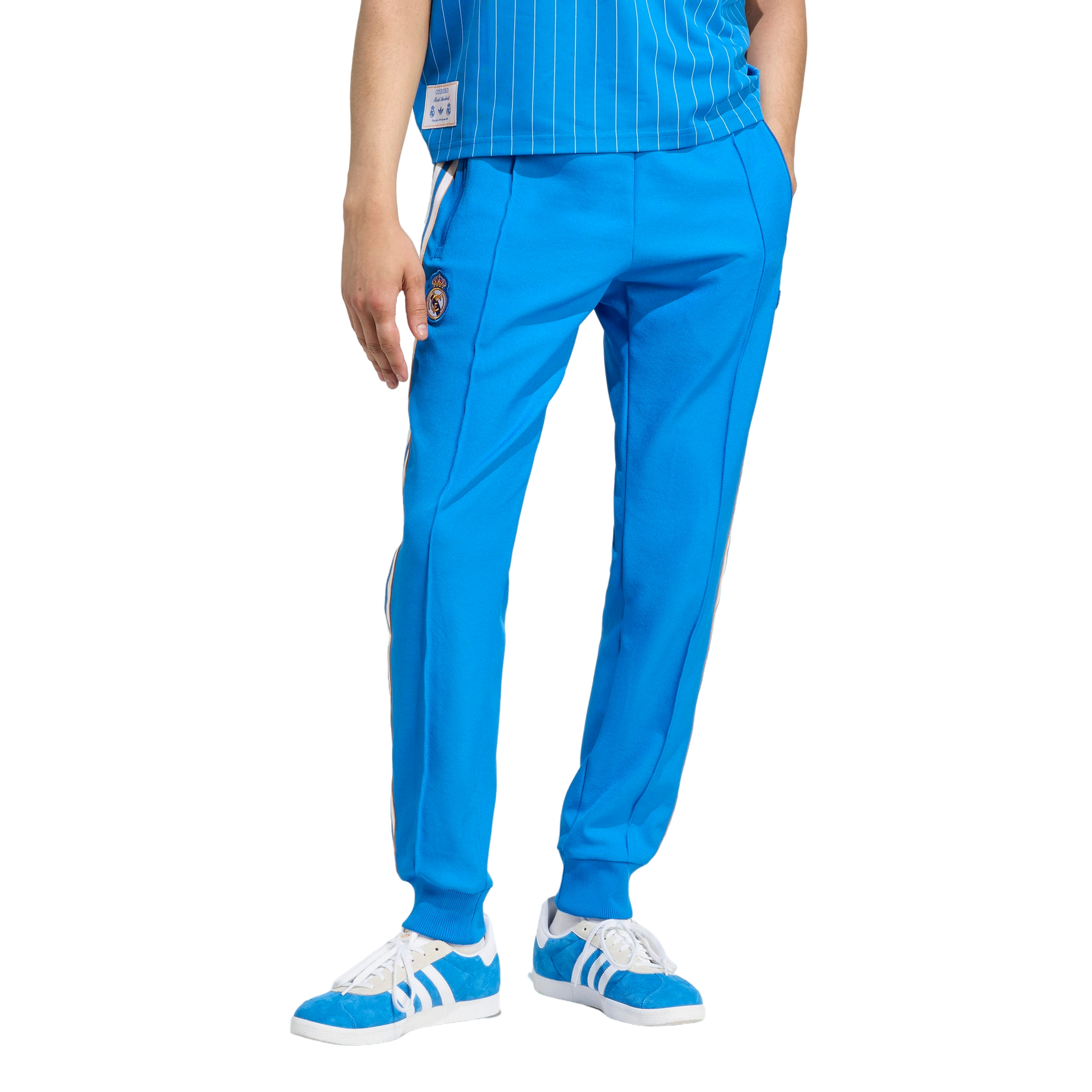 adidas Originals Men's Real Madrid Terrace Icons Track Pants - Blue - BLUE Thumbnail View 1