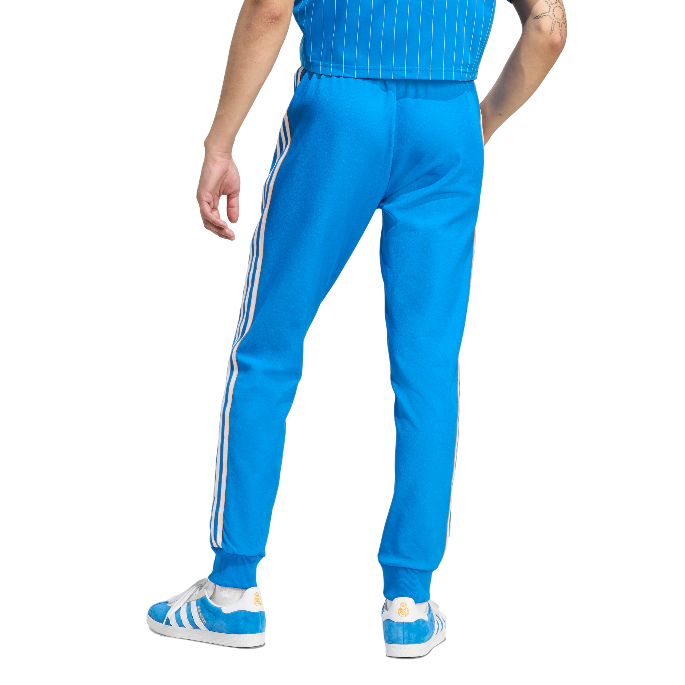 adidas Originals Men's Real Madrid Terrace Icons Track Pants - Blue - BLUE Thumbnail View 2