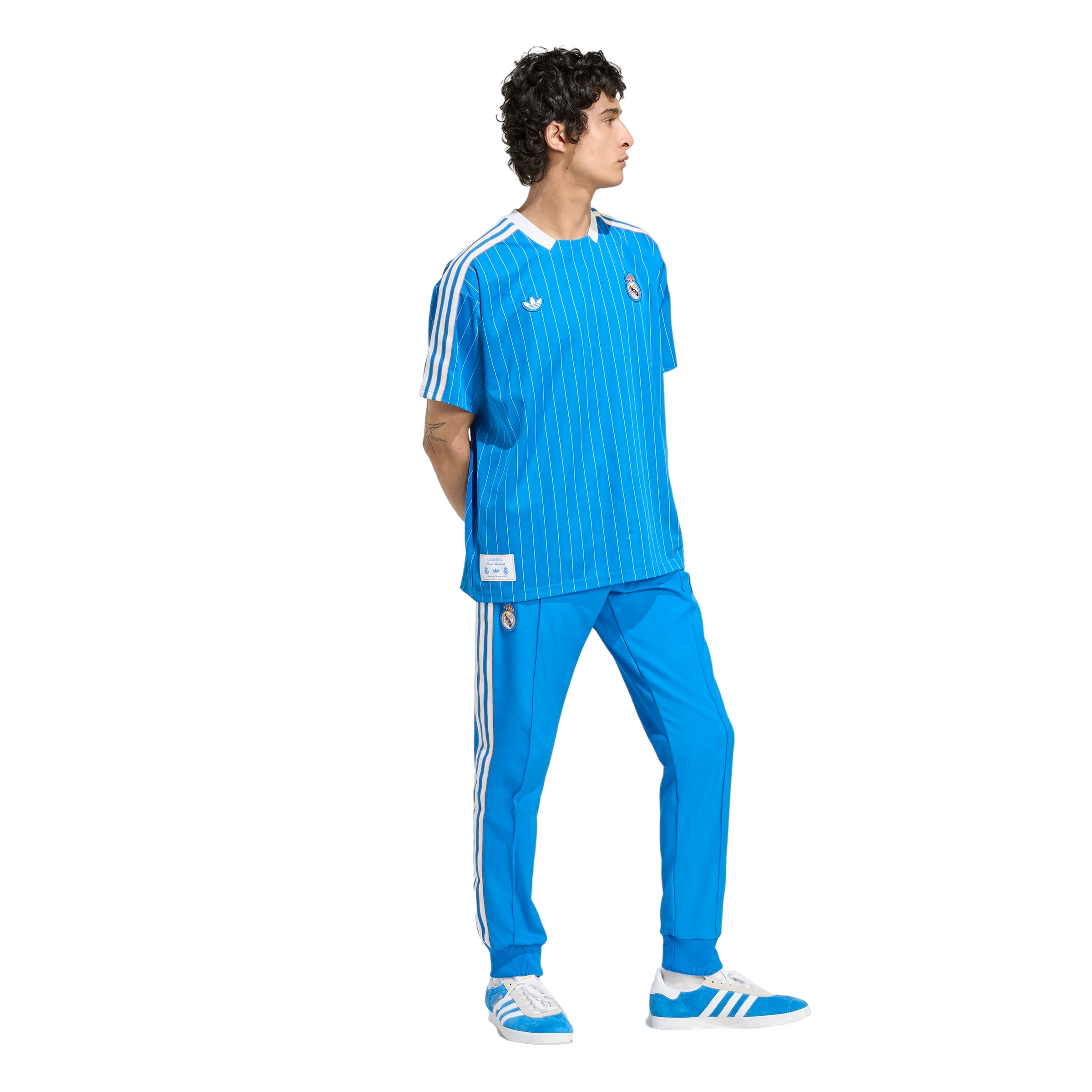 adidas Originals Men's Real Madrid Terrace Icons Track Pants - Blue - BLUE Thumbnail View 5
