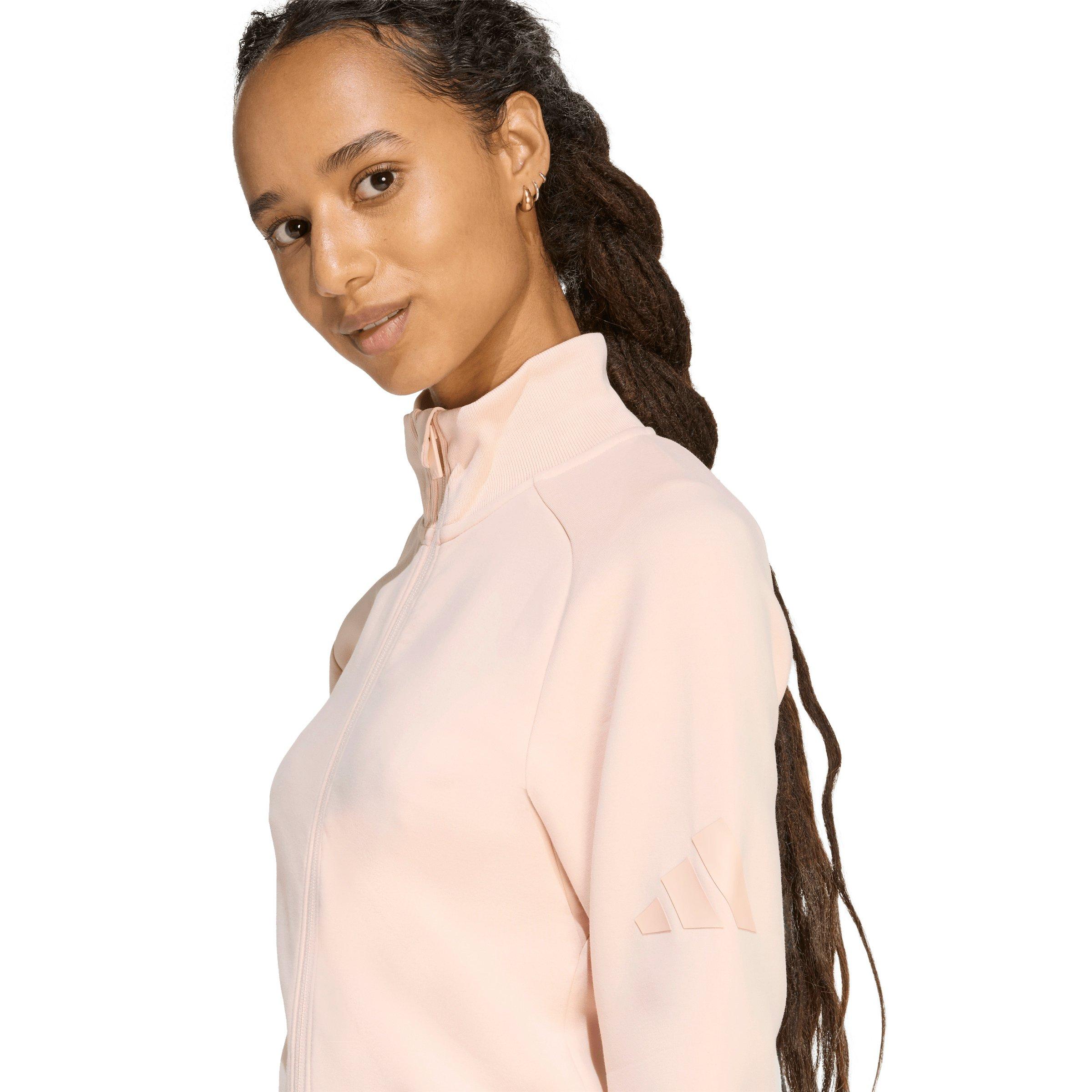 adidas Women's Soft Lux Slim Track Jacket - Light Pink - LIGHT PINK Thumbnail View 3