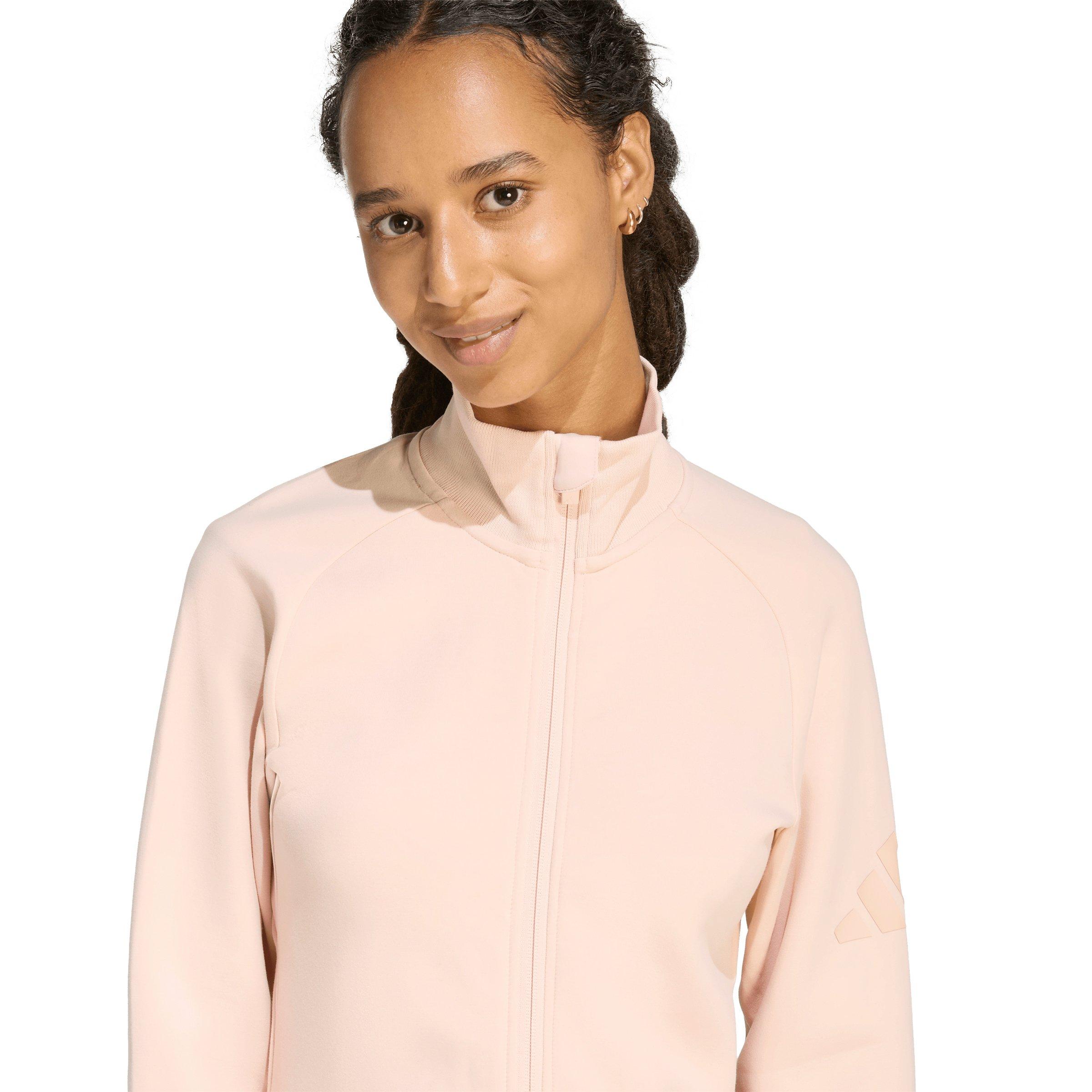 adidas Women's Soft Lux Slim Track Jacket - Light Pink - LIGHT PINK Thumbnail View 4
