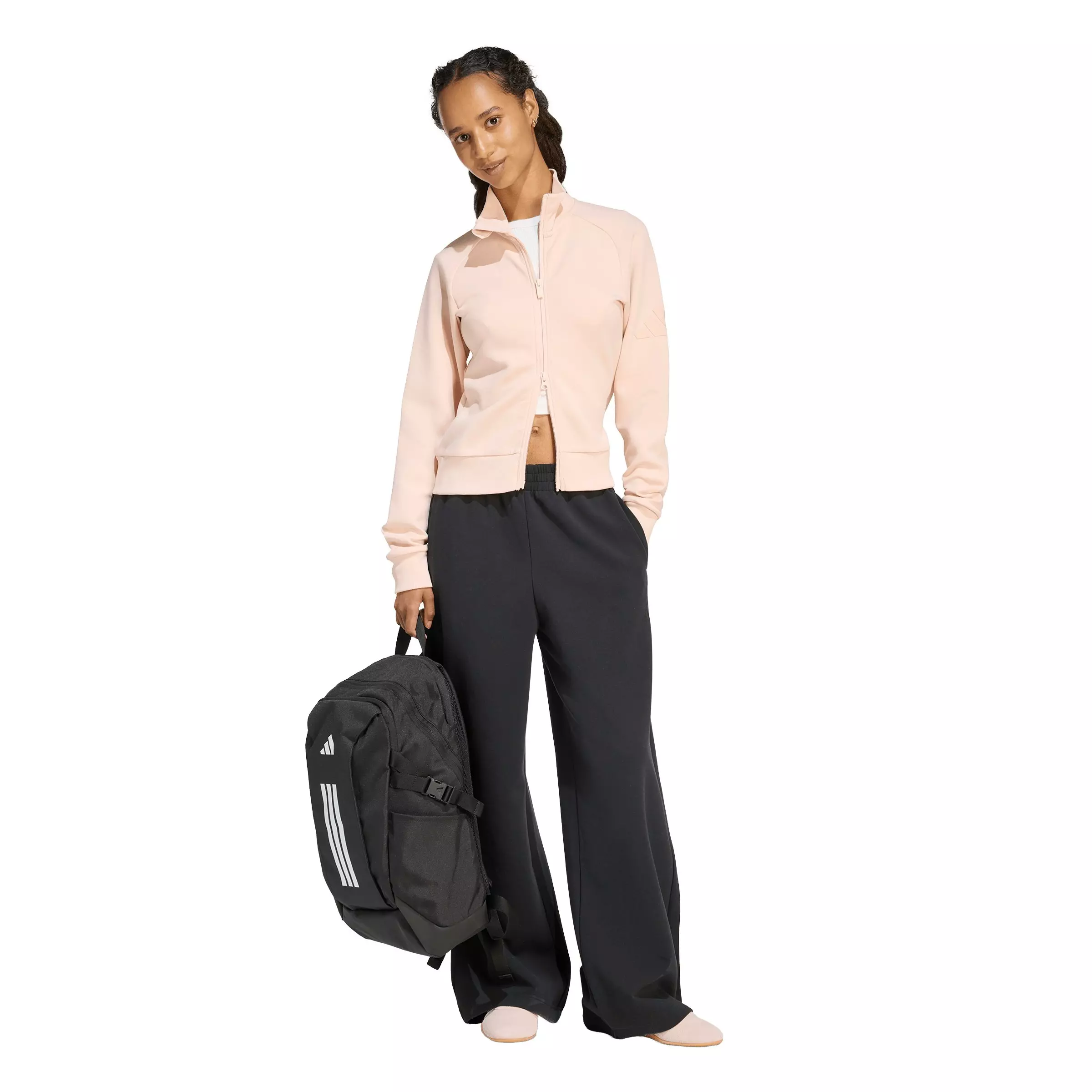 adidas Women's Soft Lux Slim Track Jacket - Light Pink - LIGHT PINK