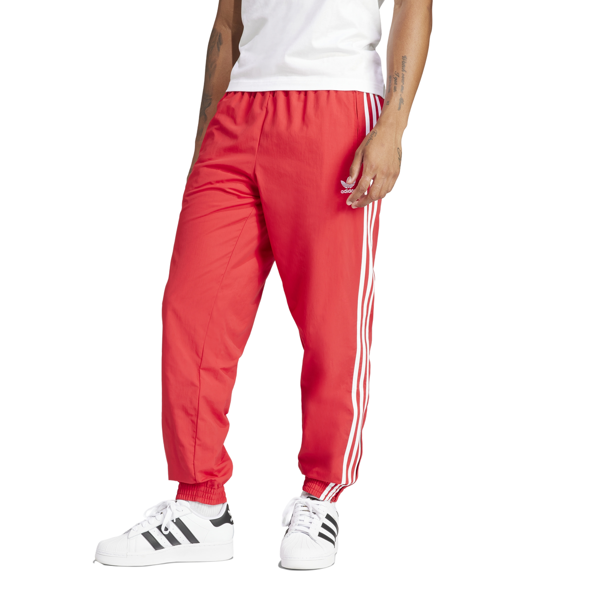 adidas Originals Men's Adicolor Woven Firebird Track Tracksuit Bottoms -Red - RED Thumbnail View 1