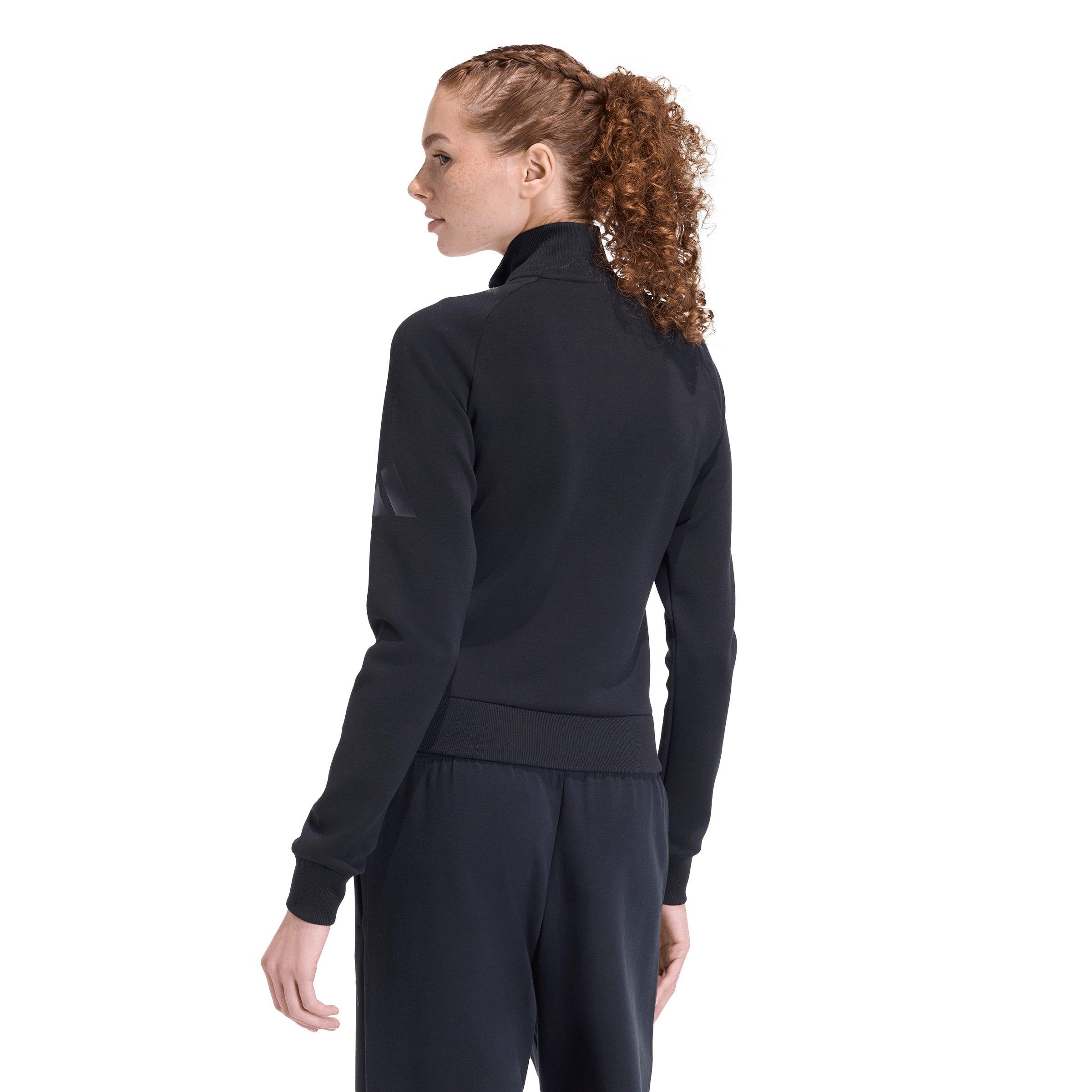adidas Women's Soft Lux Slim Track Jacket - Black - BLACK Thumbnail View 2