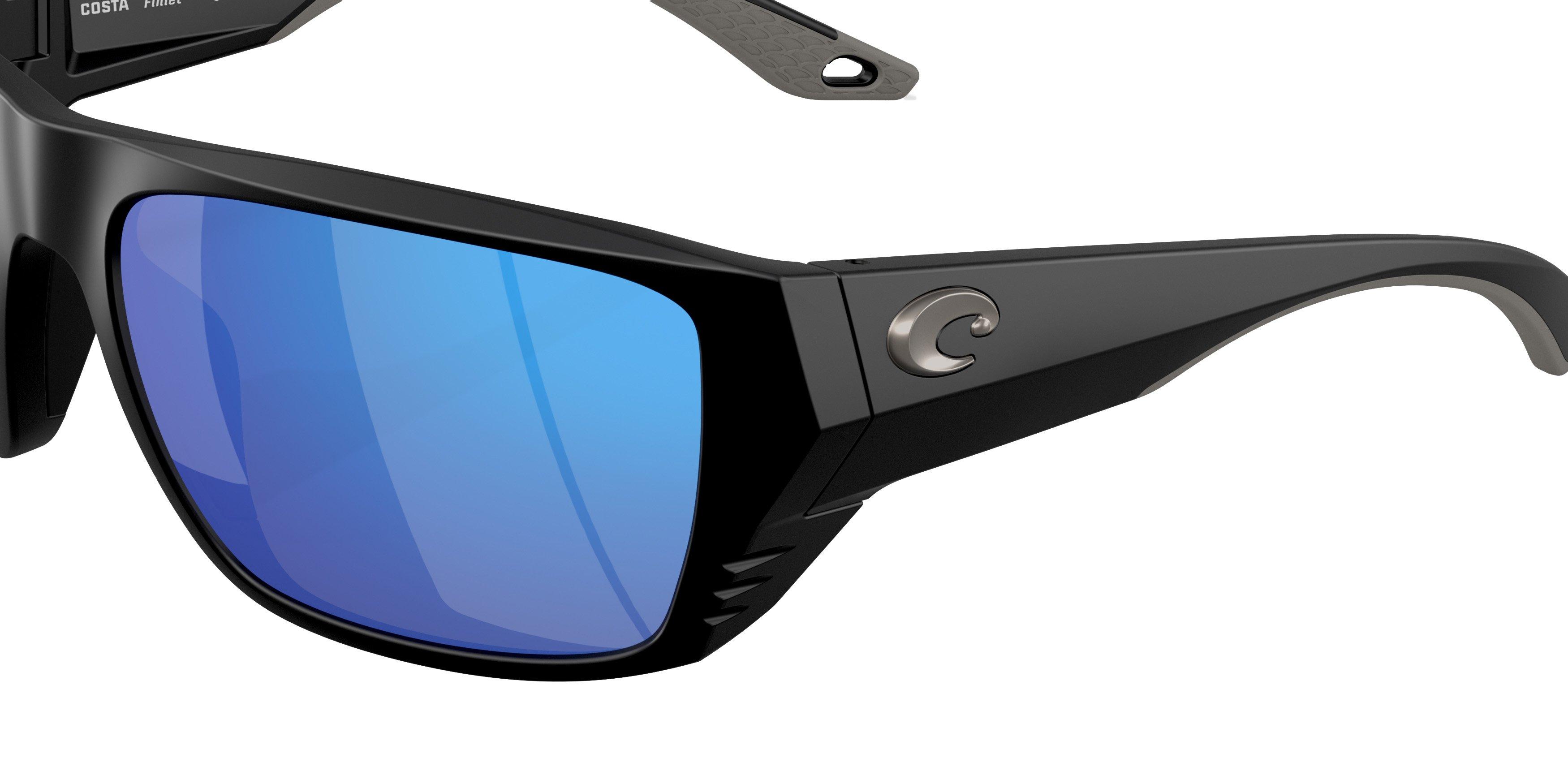 Costa Del Mar Finlet Blue Mirror 580G Polarized Sunglasses - Matte Black - BLACK/BLUE Thumbnail View 5