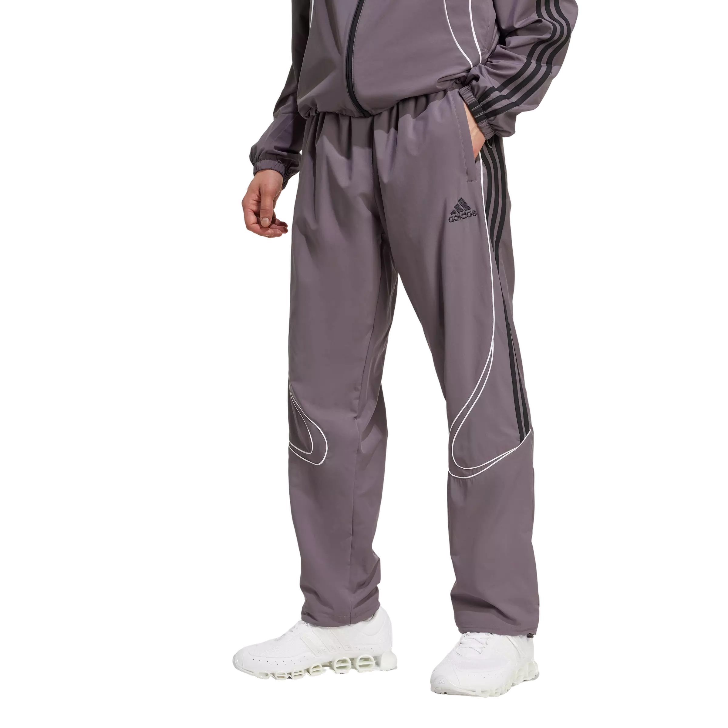 adidas Men's Teamgeist Adicolor Track Tracksuit Bottoms -Grey - GREY