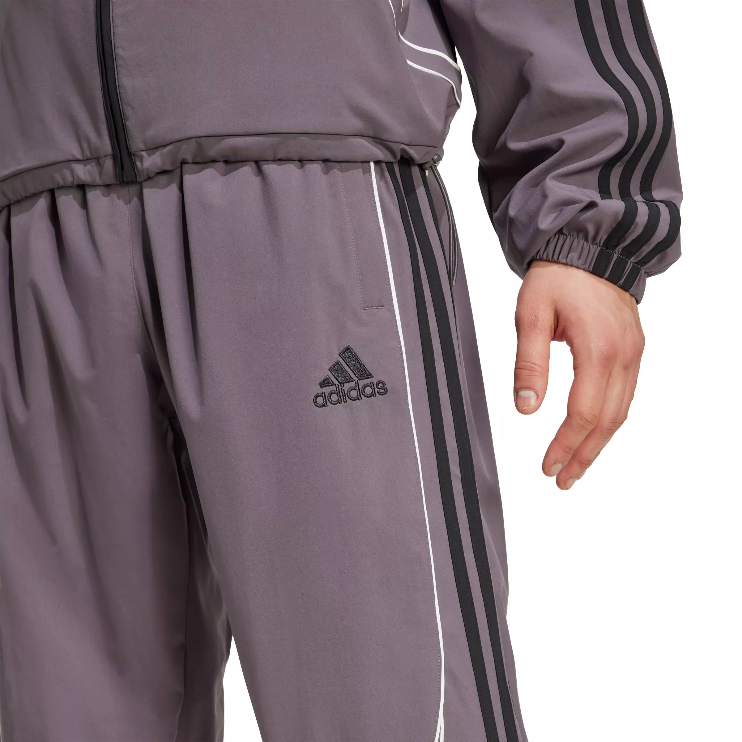 adidas Men's Teamgeist Adicolor Track Tracksuit Bottoms -Grey - GREY