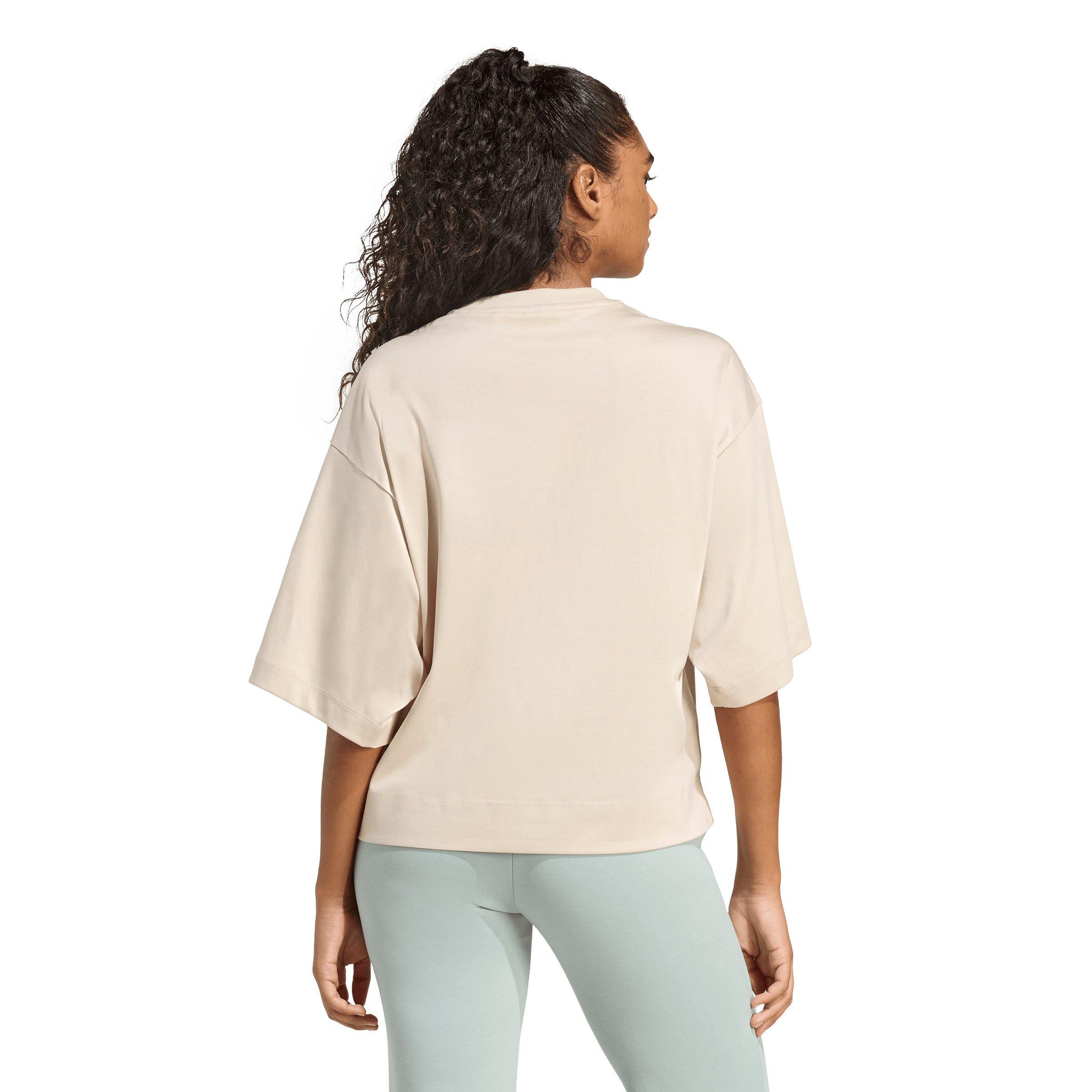 adidas Women's Soft Lux Loose T-Shirt - Beige - BEIGE Thumbnail View 2