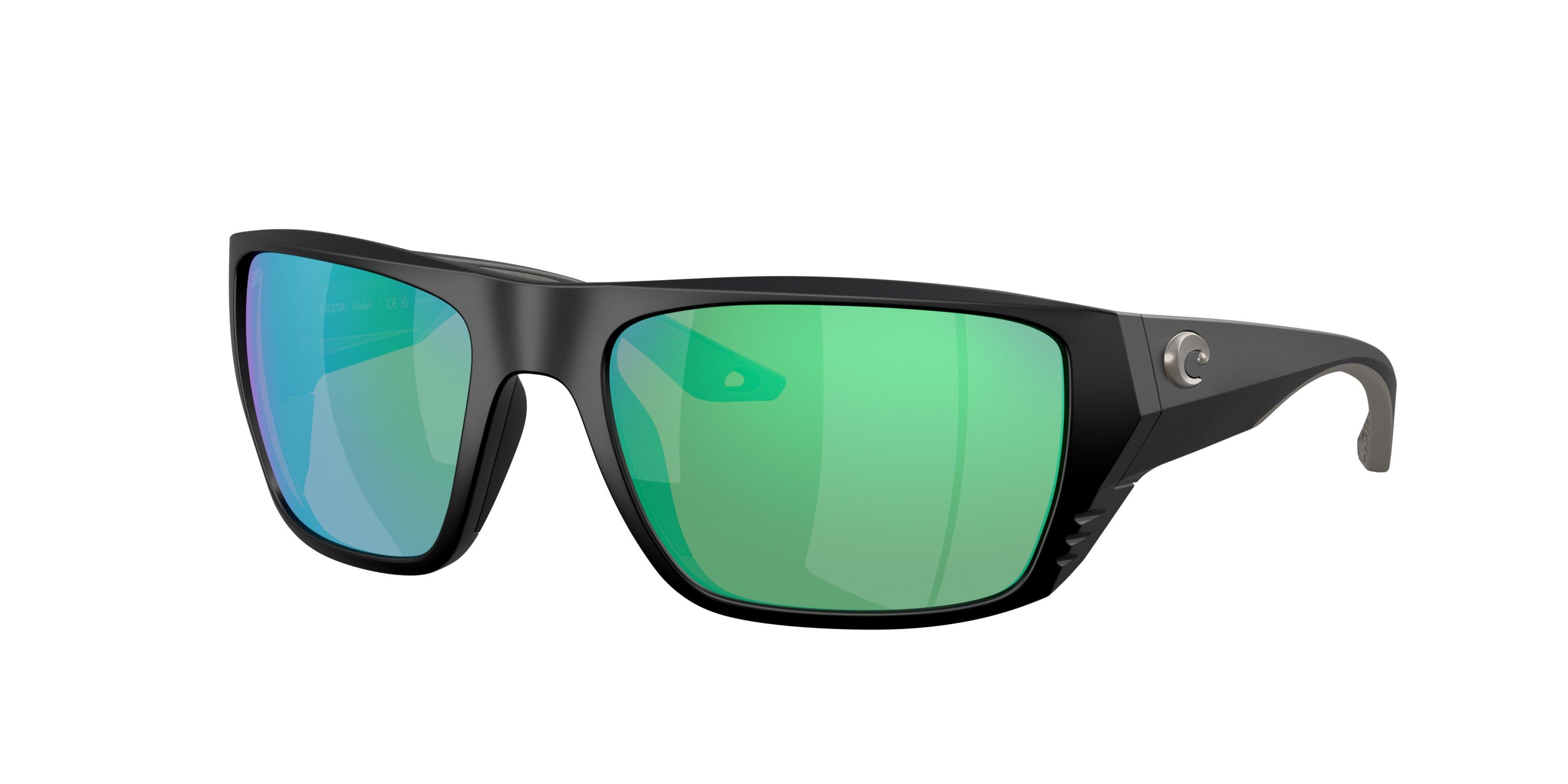 Costa Del Mar Finlet Green Mirror 580G Polarized Sunglasses - Matte Black - BLACK/GREEN Thumbnail View 1