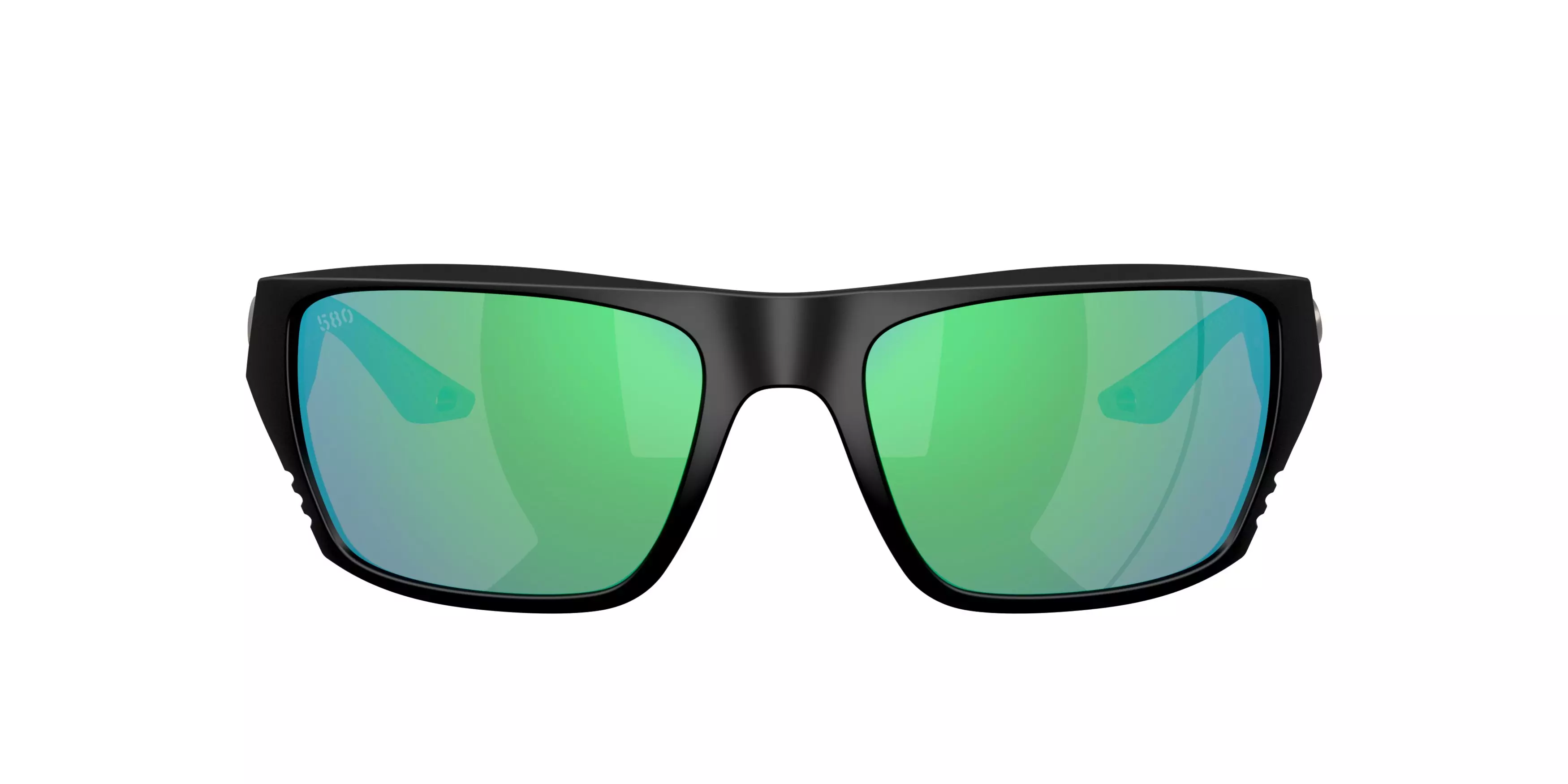 Costa Del Mar Finlet Green Mirror 580G Polarized Sunglasses - Matte Black - BLACK/GREEN