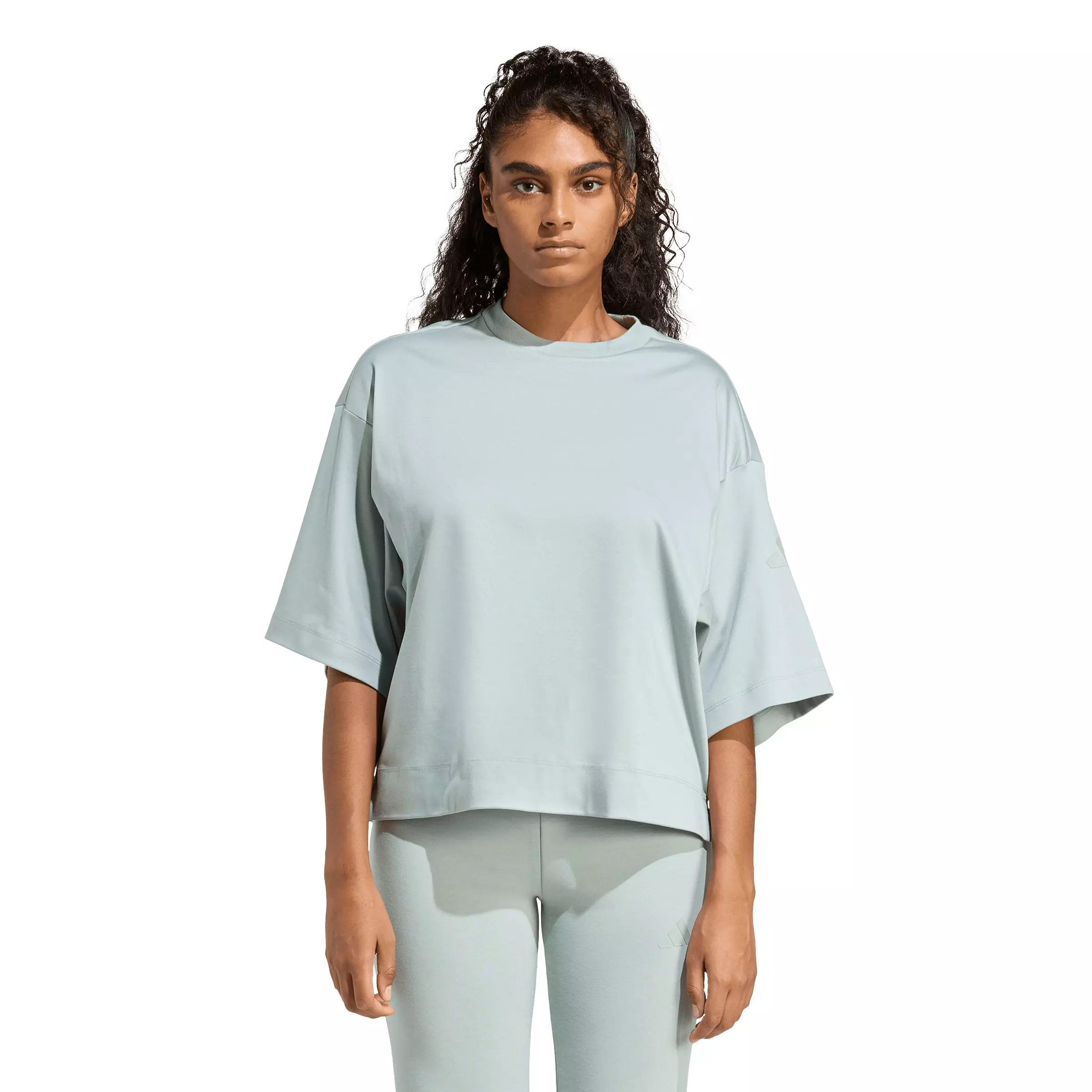 adidas Women's Soft Lux Loose T-Shirt - Sage Green - SAGE GREEN