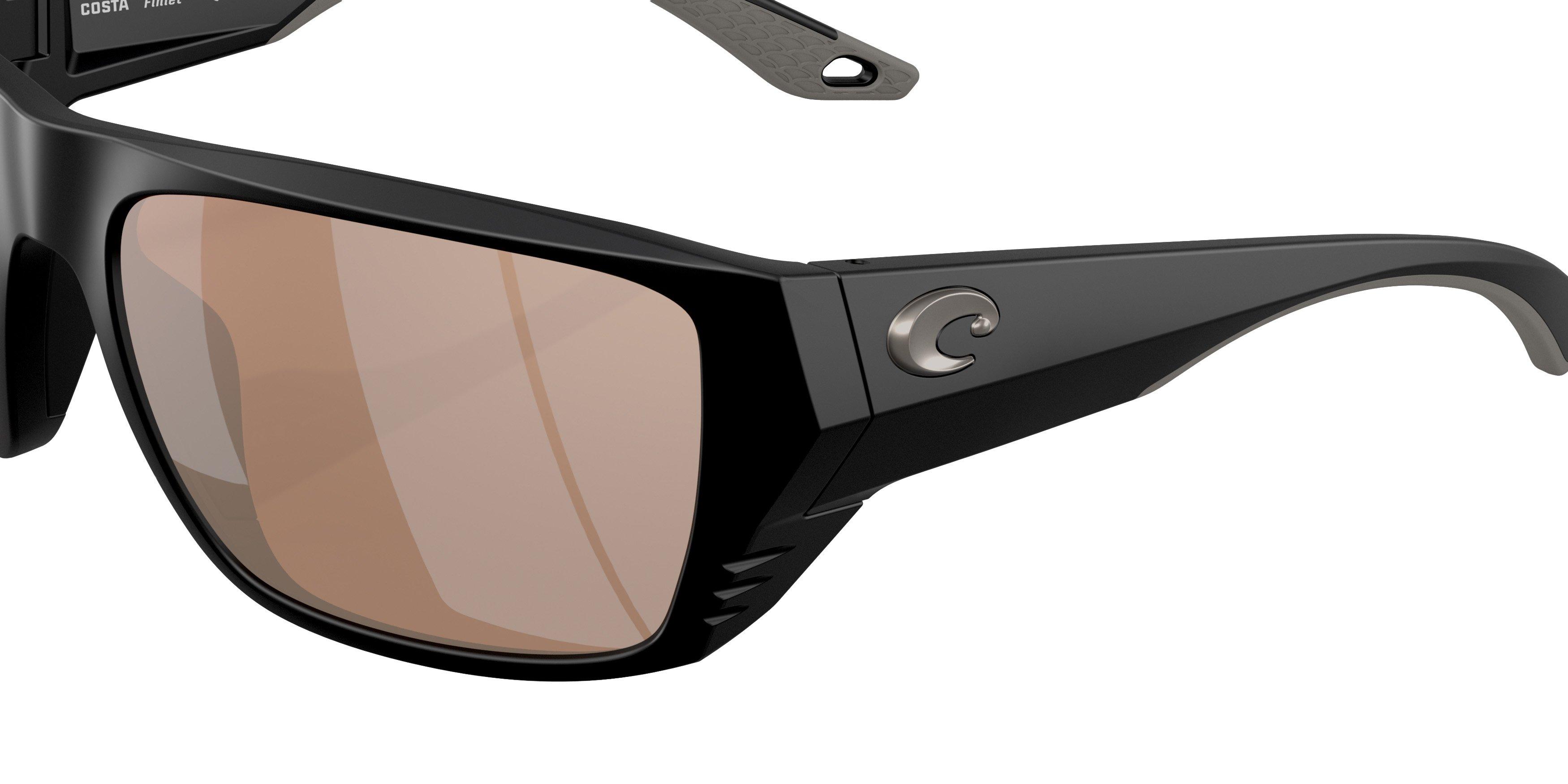 Costa Del Mar Finlet Copper Silver Mirror 580G Polarized Sunglasses - Matte Black - BLACK/COPPER Thumbnail View 5