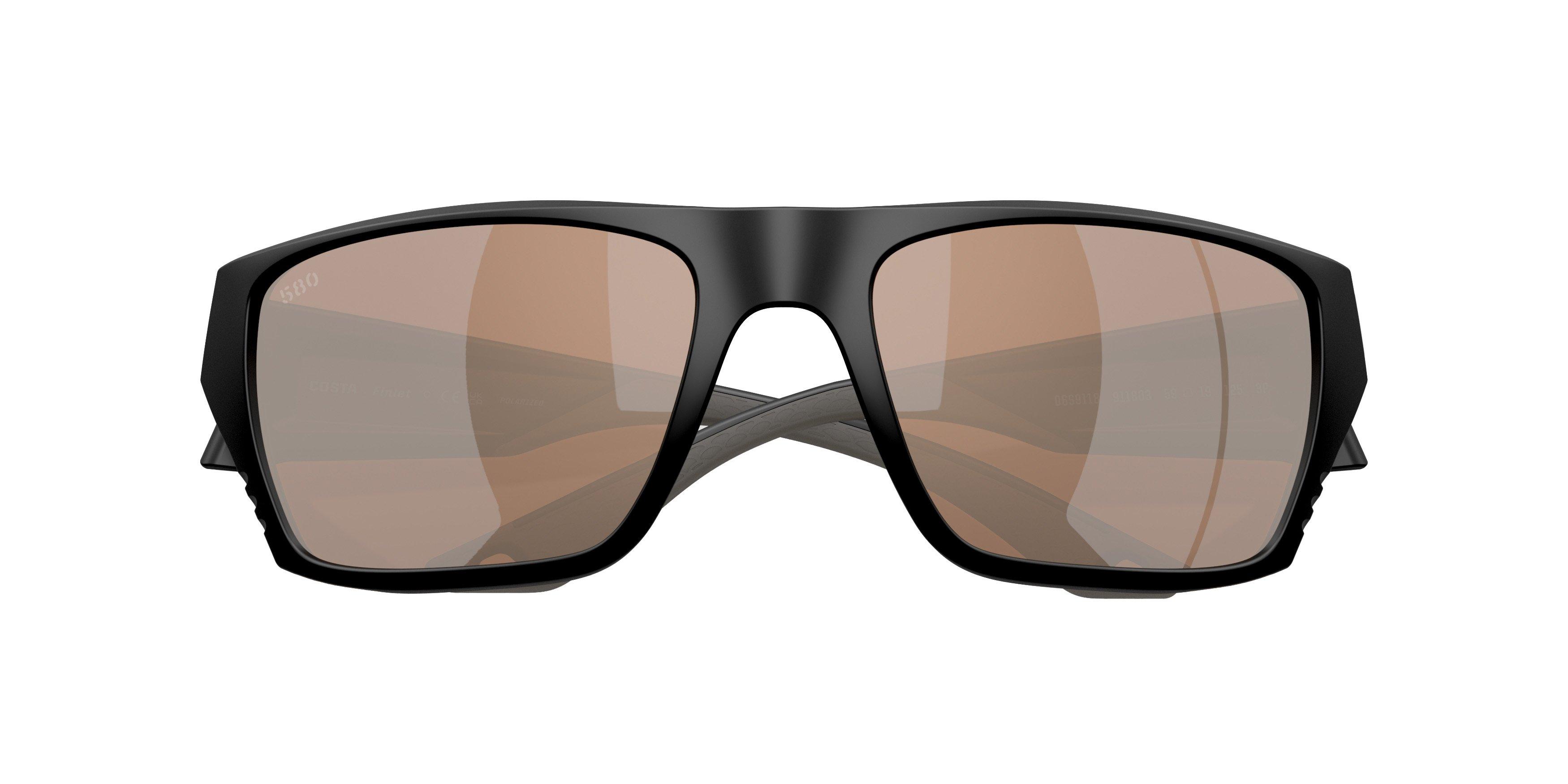 Costa Del Mar Finlet Copper Silver Mirror 580G Polarized Sunglasses - Matte Black - BLACK/COPPER Thumbnail View 7