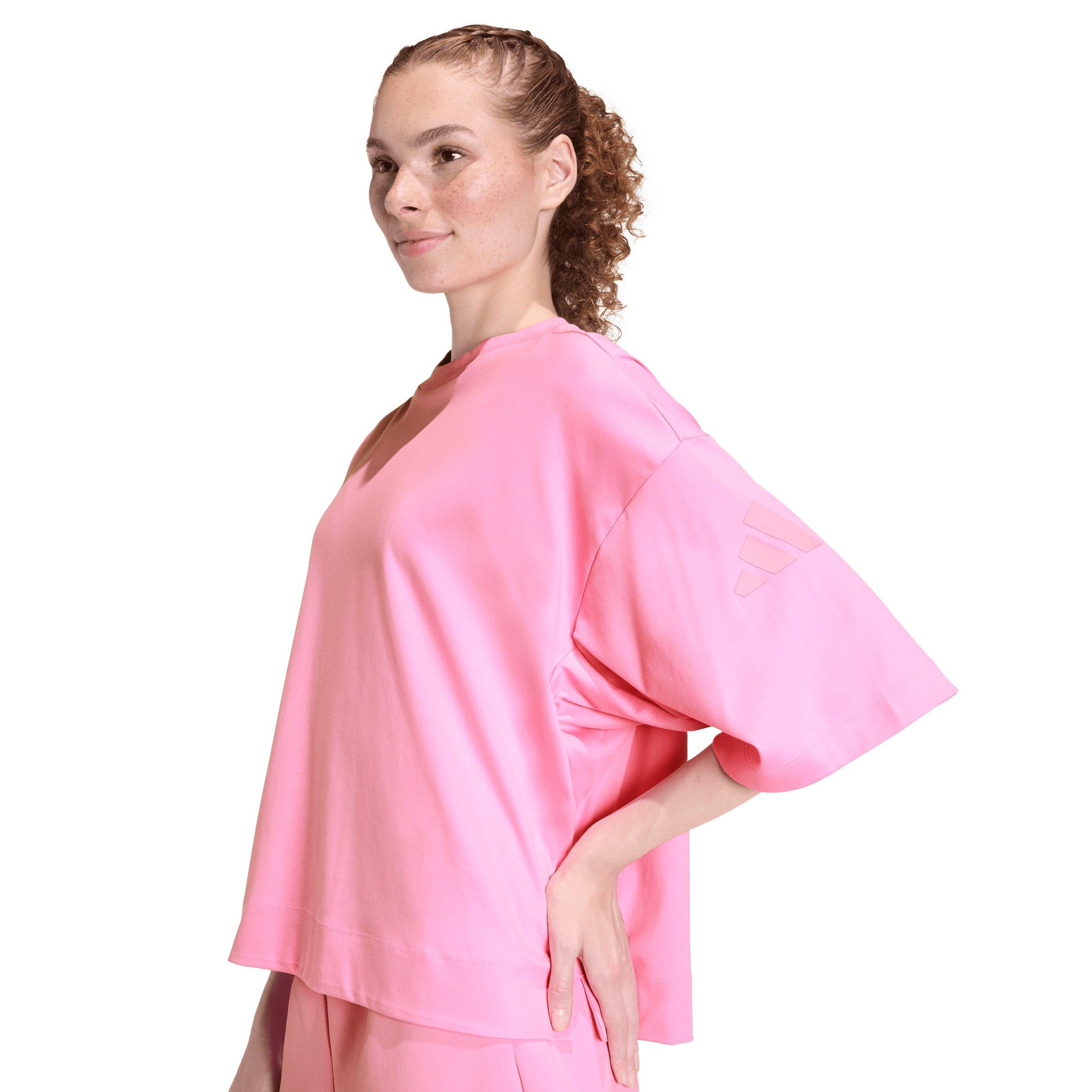 adidas Women's Soft Lux Loose T-Shirt - Pink - PINK Thumbnail View 3