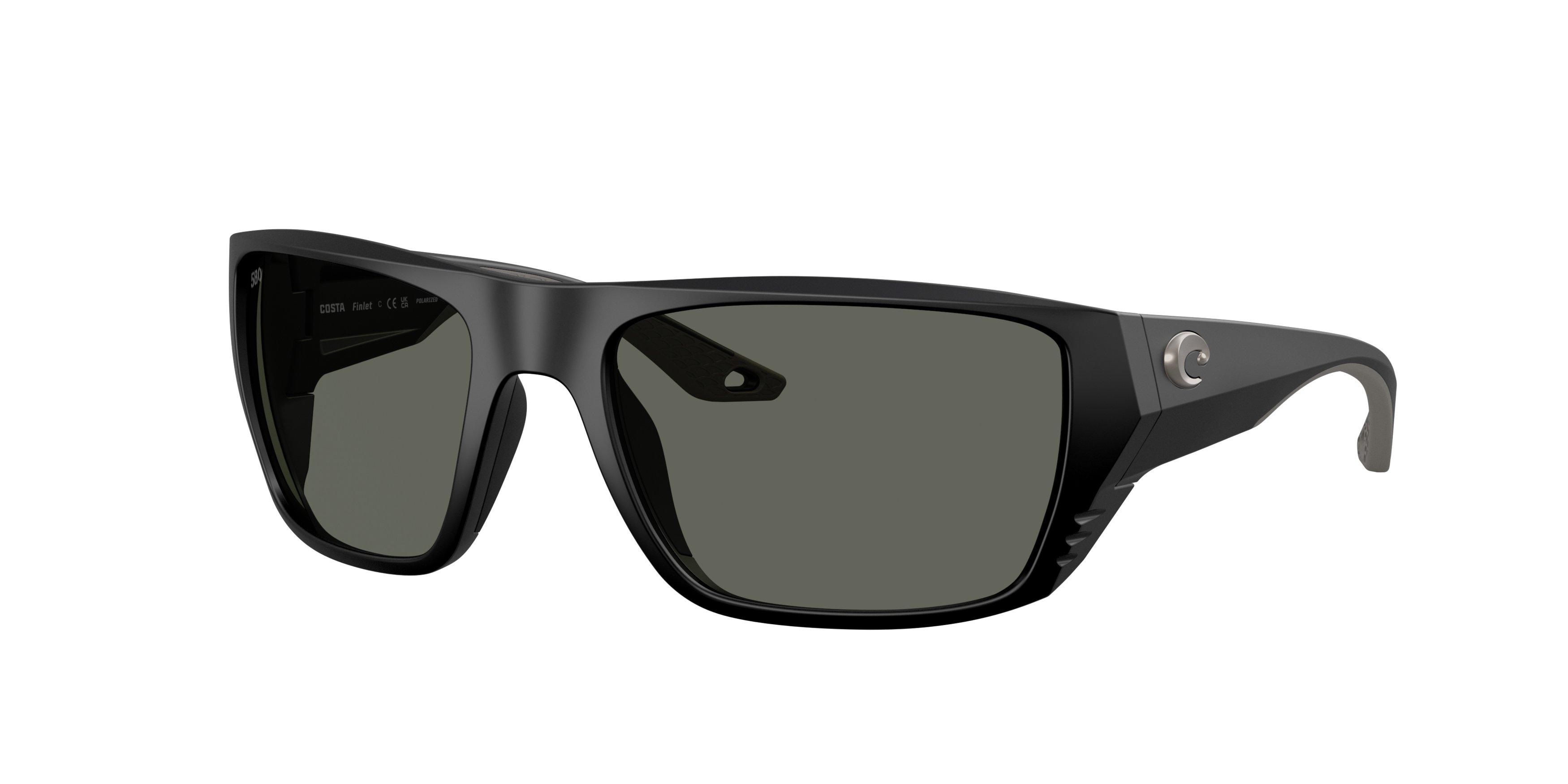 Costa Del Mar Finlet Gray 580G Polarized Sunglasses - Matte Black - BLACK/GREY Thumbnail View 1