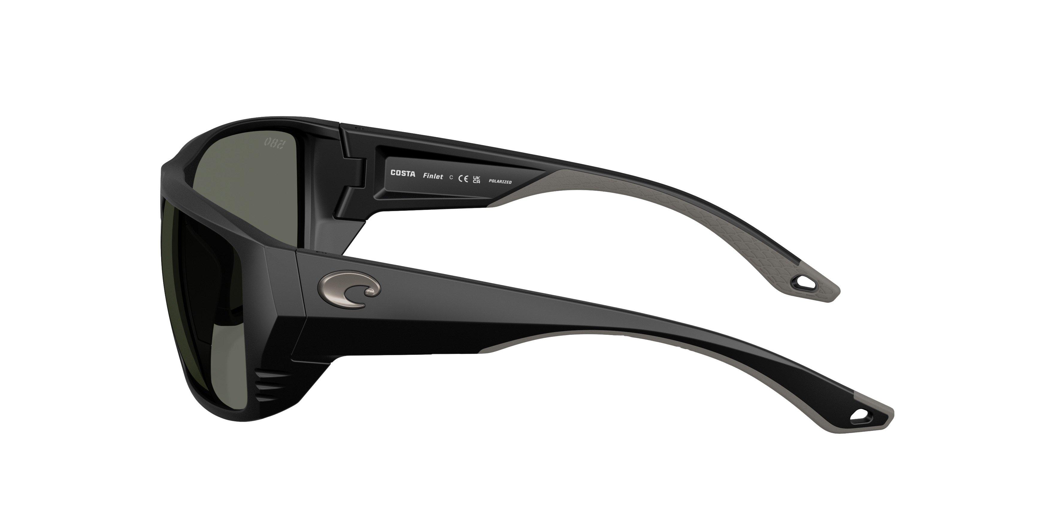Costa Del Mar Finlet Gray 580G Polarized Sunglasses - Matte Black - BLACK/GREY Thumbnail View 4