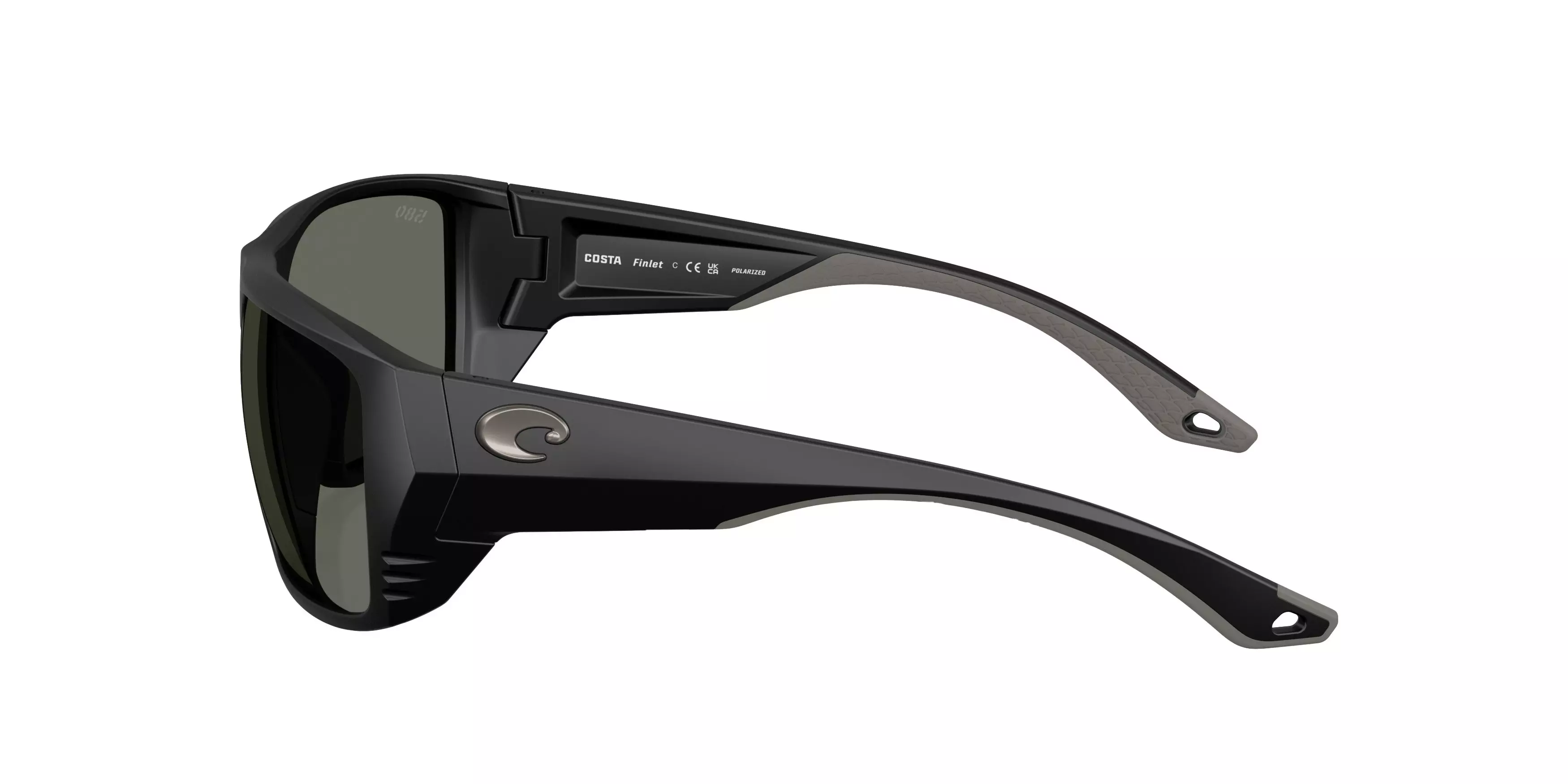 Costa Del Mar Finlet Gray 580G Polarized Sunglasses - Matte Black - BLACK/GREY