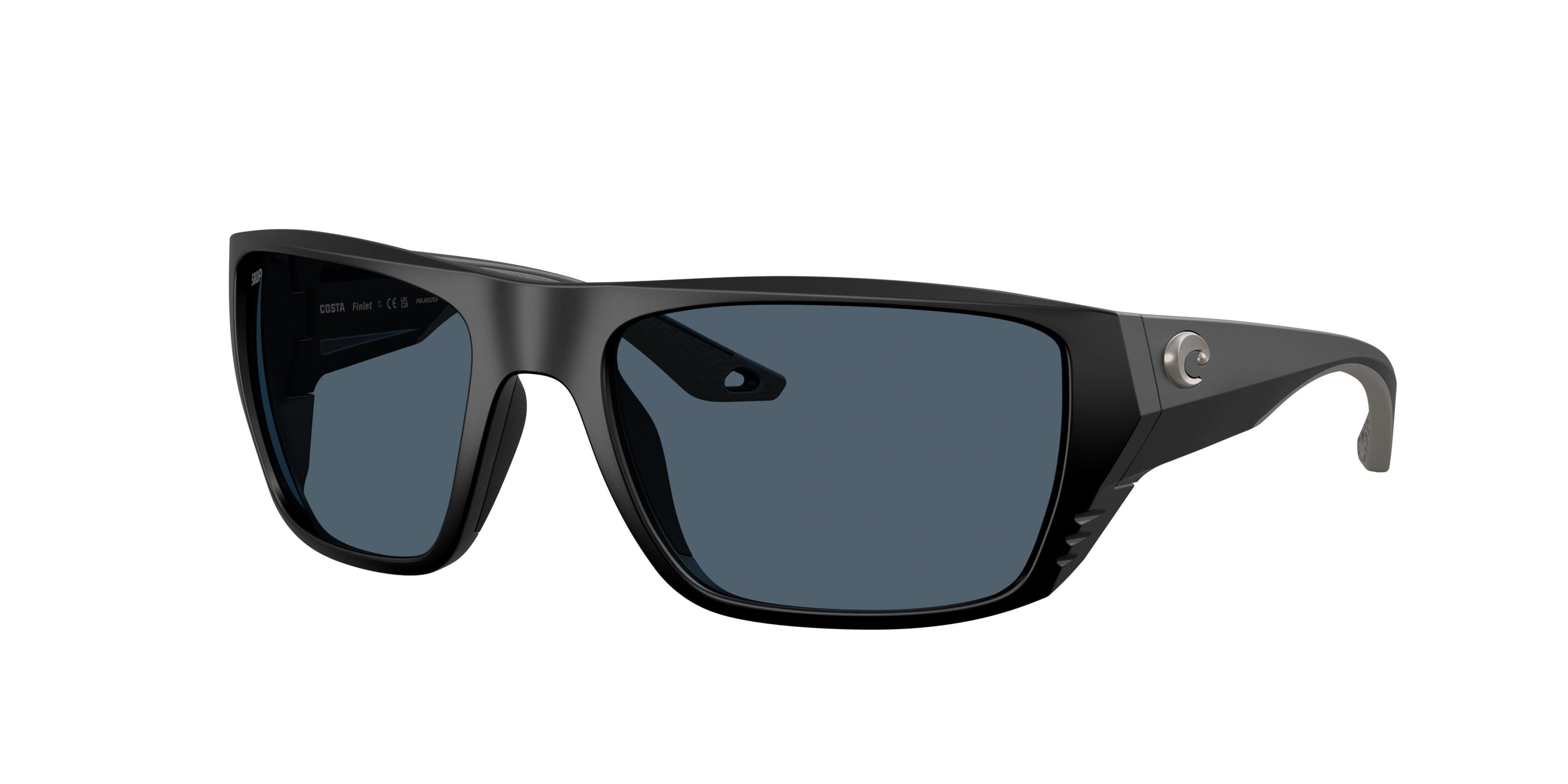 Costa Del Mar Finlet Grey 580P Polarized Sunglasses - Matte Black - BLACK/GREY Thumbnail View 1