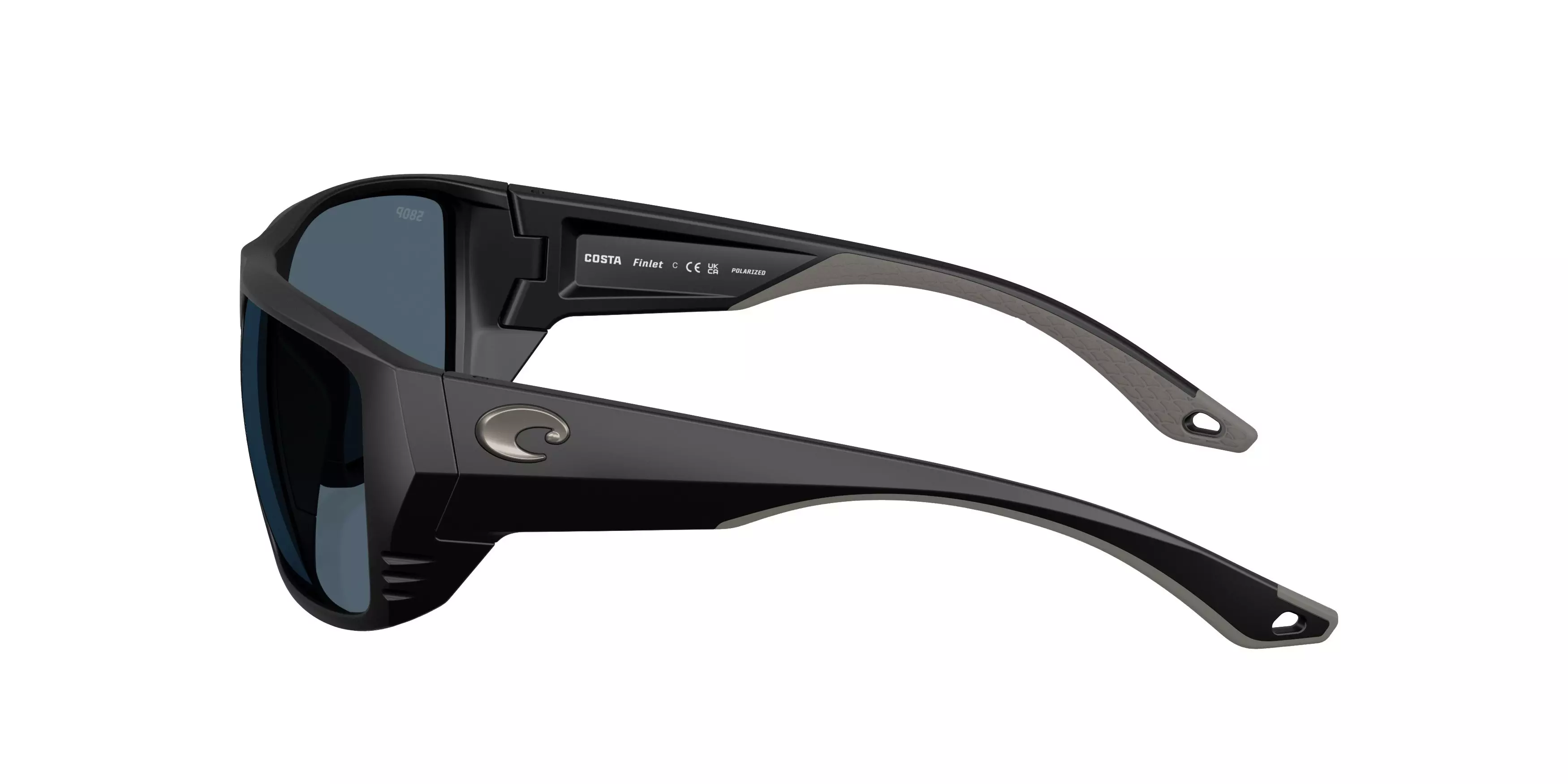 Costa Del Mar Finlet Grey 580P Polarized Sunglasses - Matte Black - BLACK/GREY