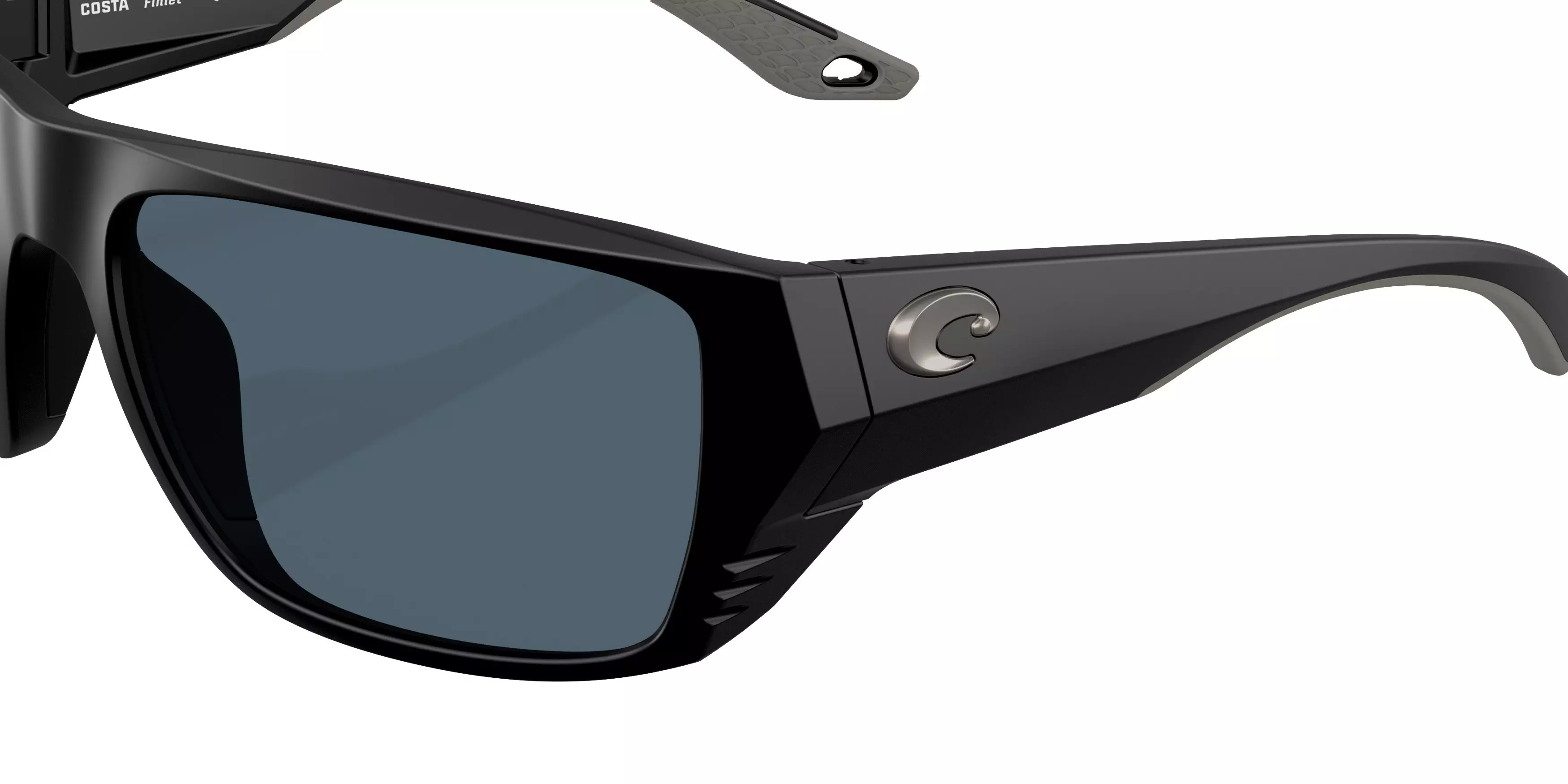 Costa Del Mar Finlet Grey 580P Polarized Sunglasses - Matte Black - BLACK/GREY