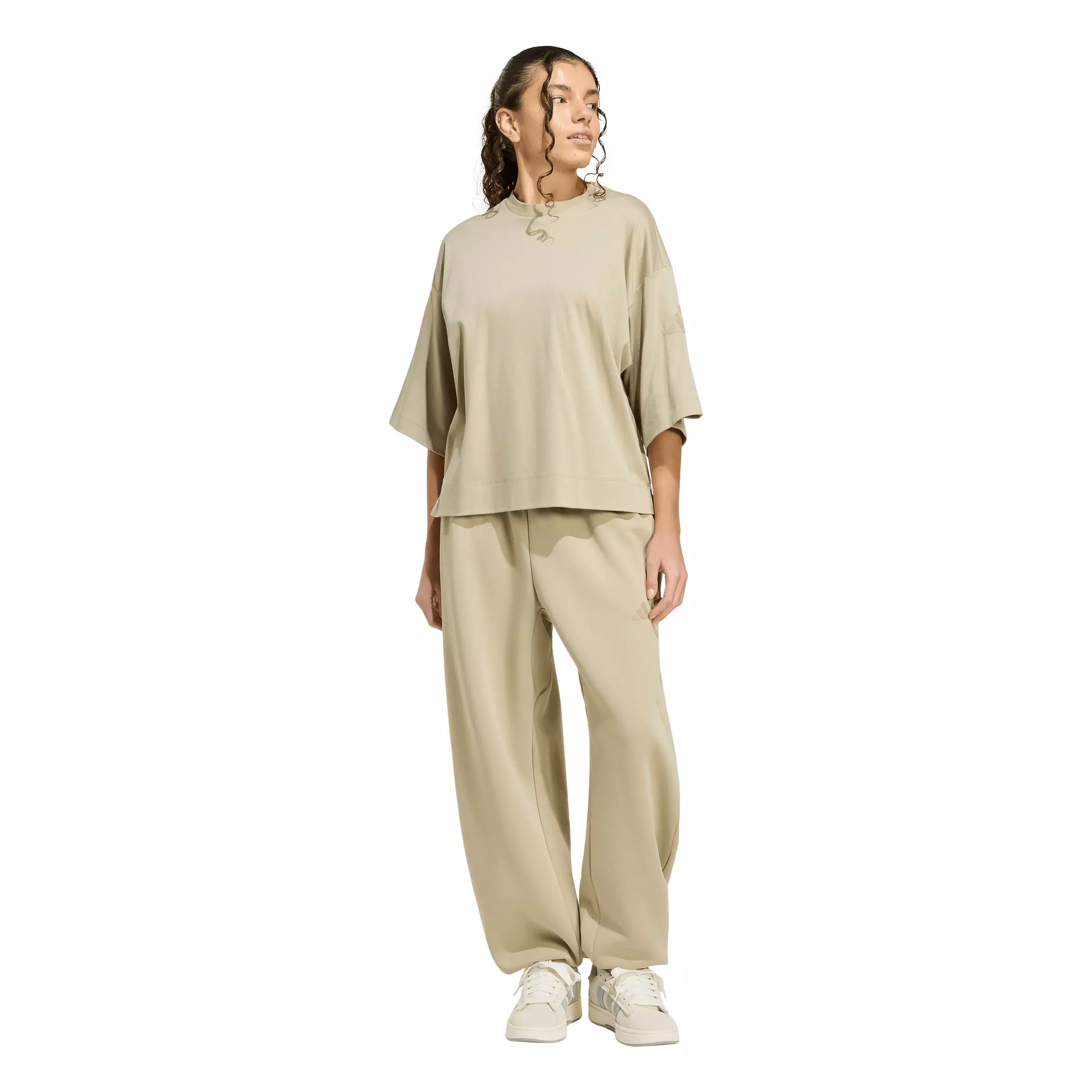 adidas Women's Soft Lux Loose T-Shirt - Khaki - KHAKI