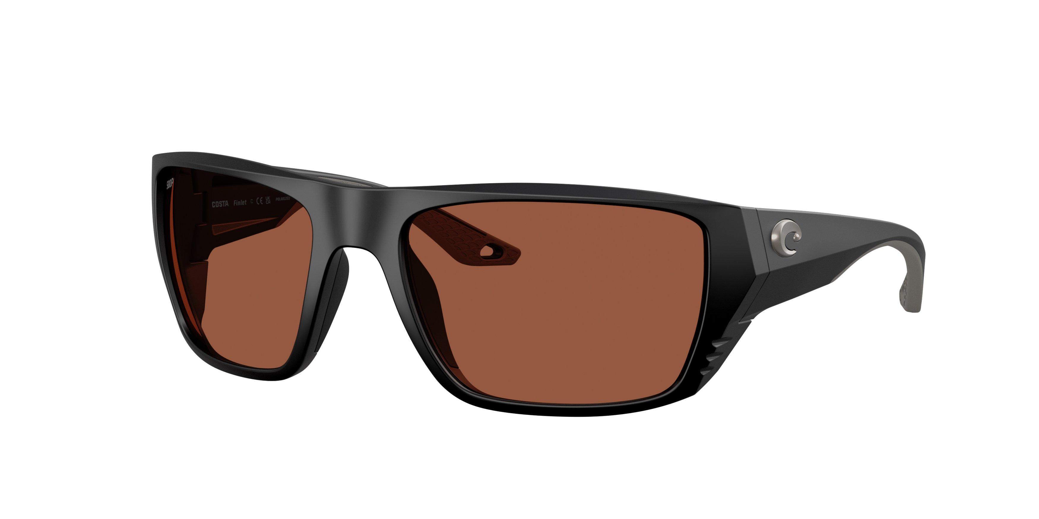 Costa Del Mar Finlet Copper 580P Polarized Sunglasses - Matte Black - BLACK/COPPER Thumbnail View 1