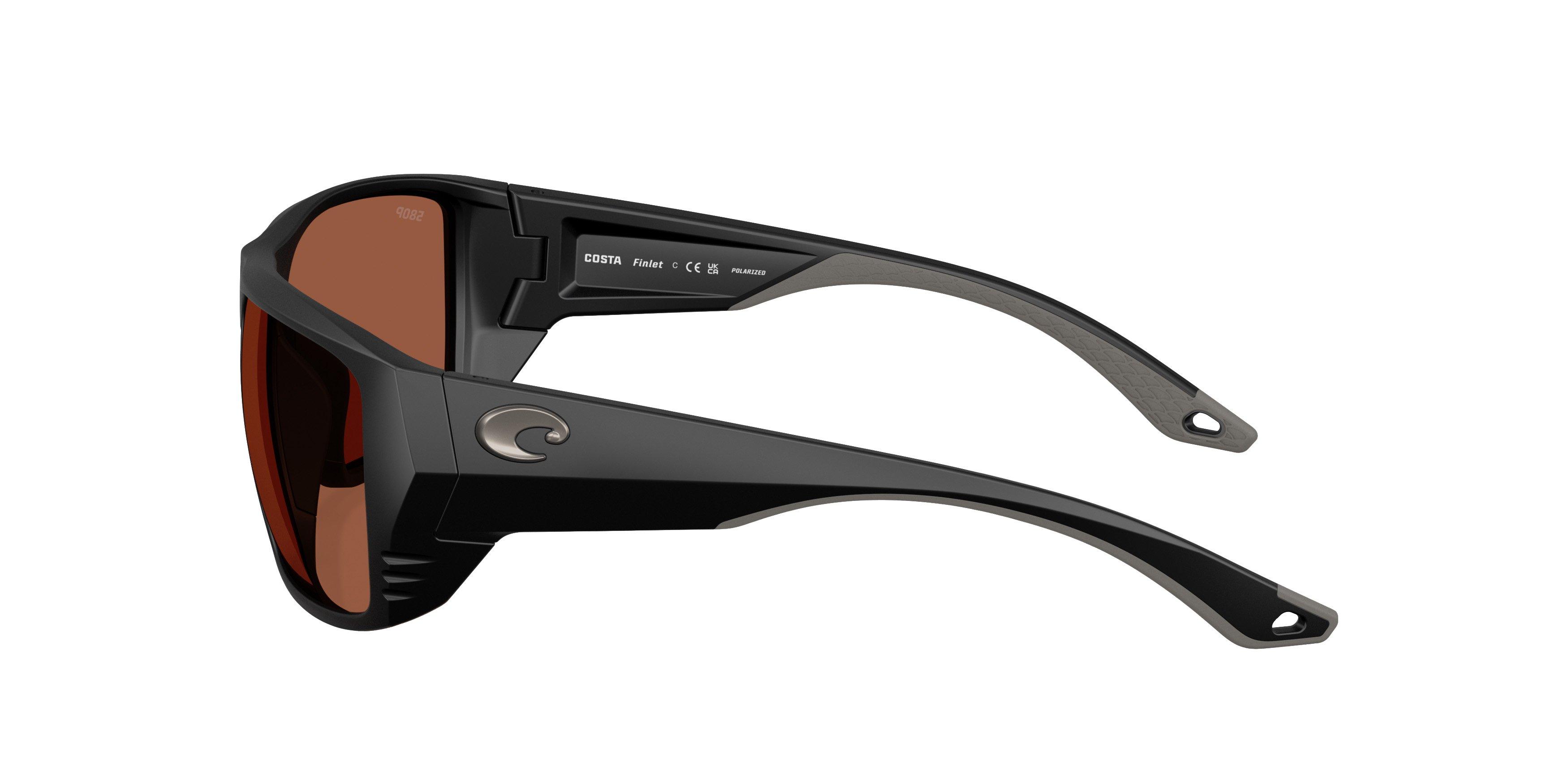 Costa Del Mar Finlet Copper 580P Polarized Sunglasses - Matte Black - BLACK/COPPER Thumbnail View 4