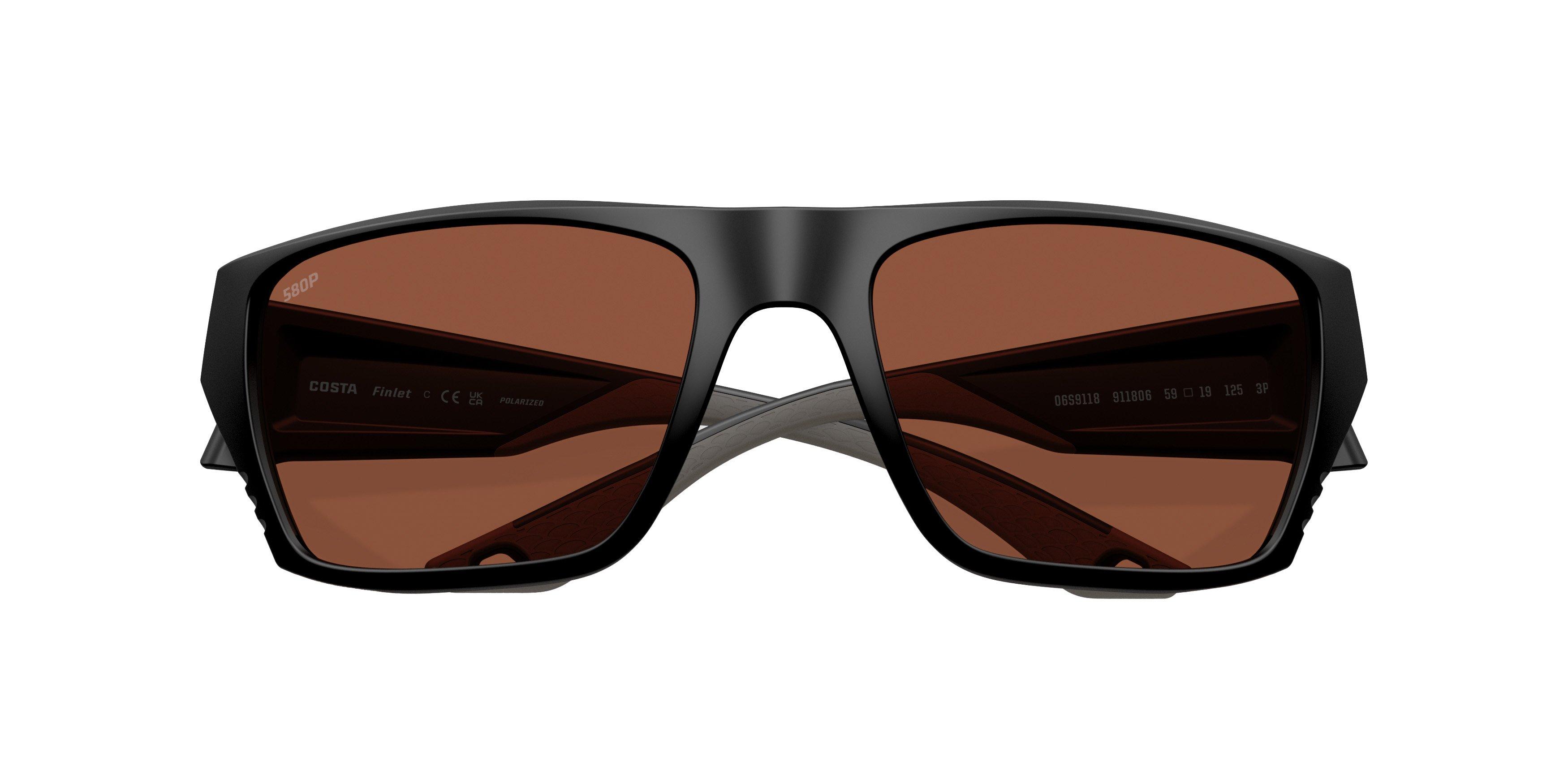 Costa Del Mar Finlet Copper 580P Polarized Sunglasses - Matte Black - BLACK/COPPER Thumbnail View 7