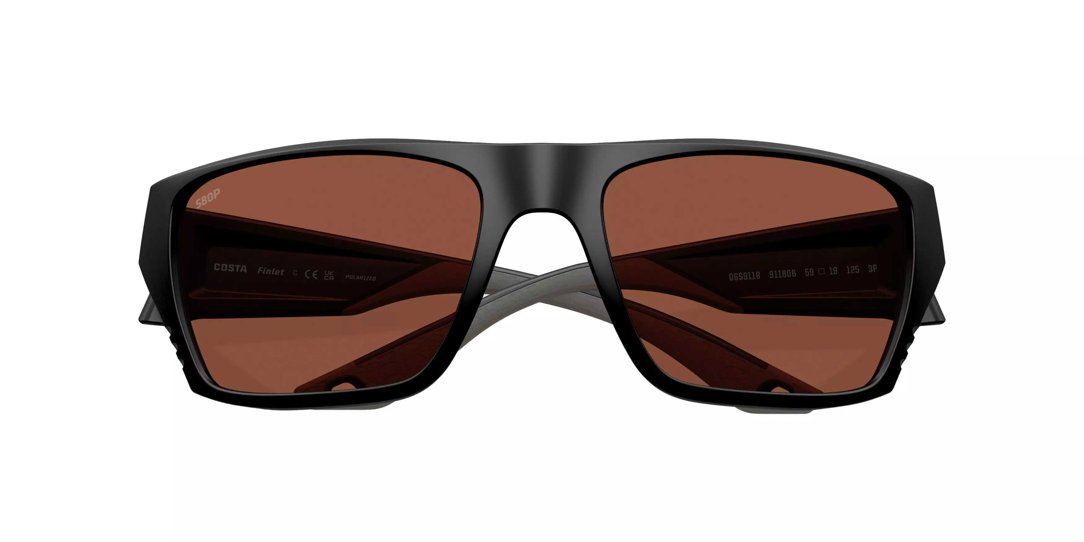 Costa Del Mar Finlet Copper 580P Polarized Sunglasses - Matte Black - BLACK/COPPER