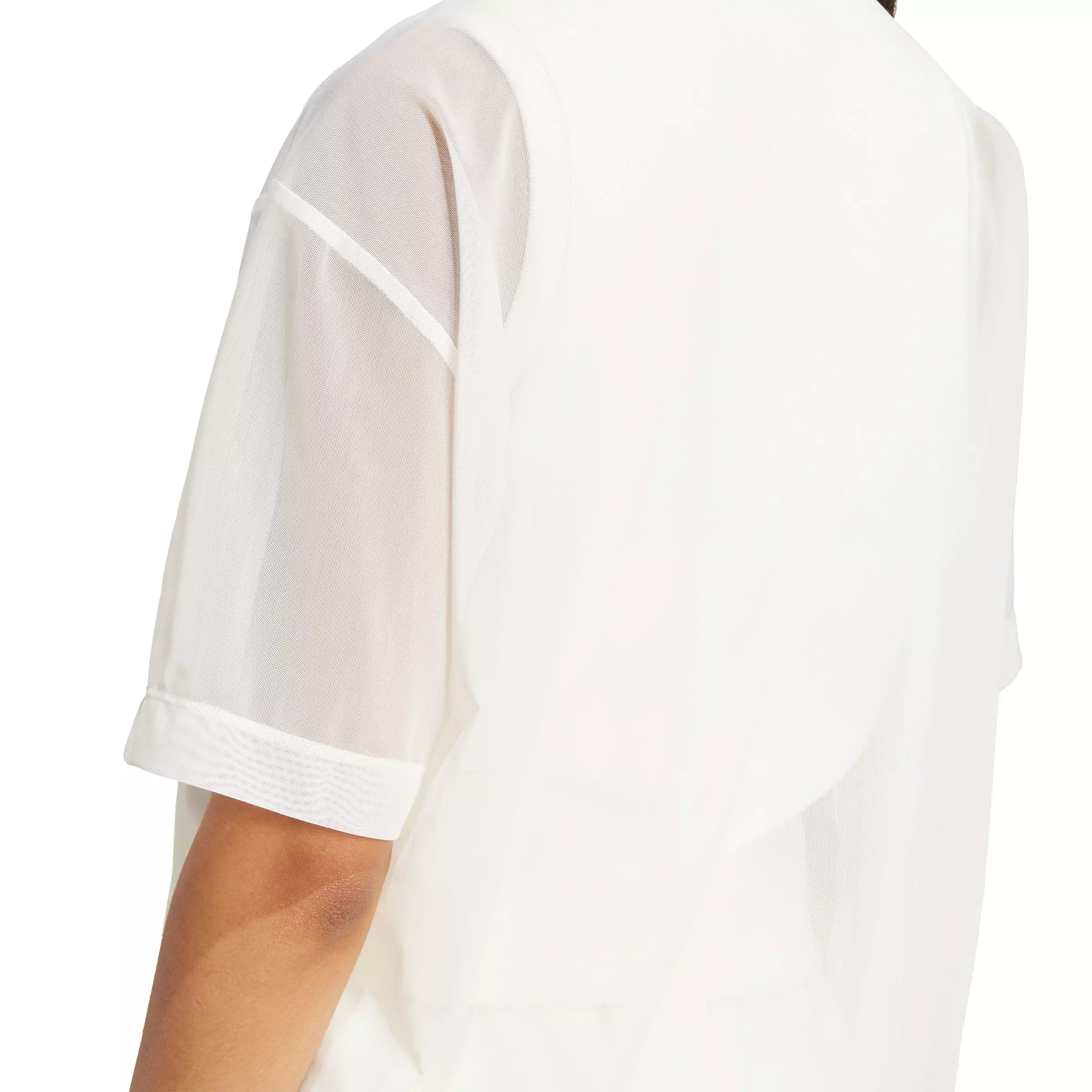 adidas Women's Soft Lux Mesh T-Shirt - Off-White - OFF-WHITE