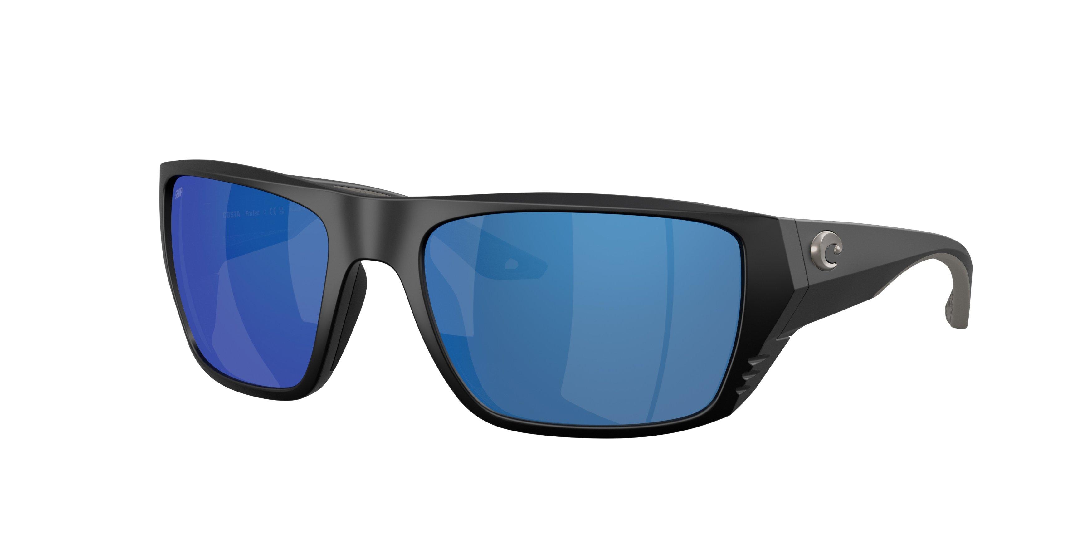 Costa Del Mar Finlet Blue Mirror 580P Polarized Sunglasses - Matte Black - BLACK/BLUE Thumbnail View 1