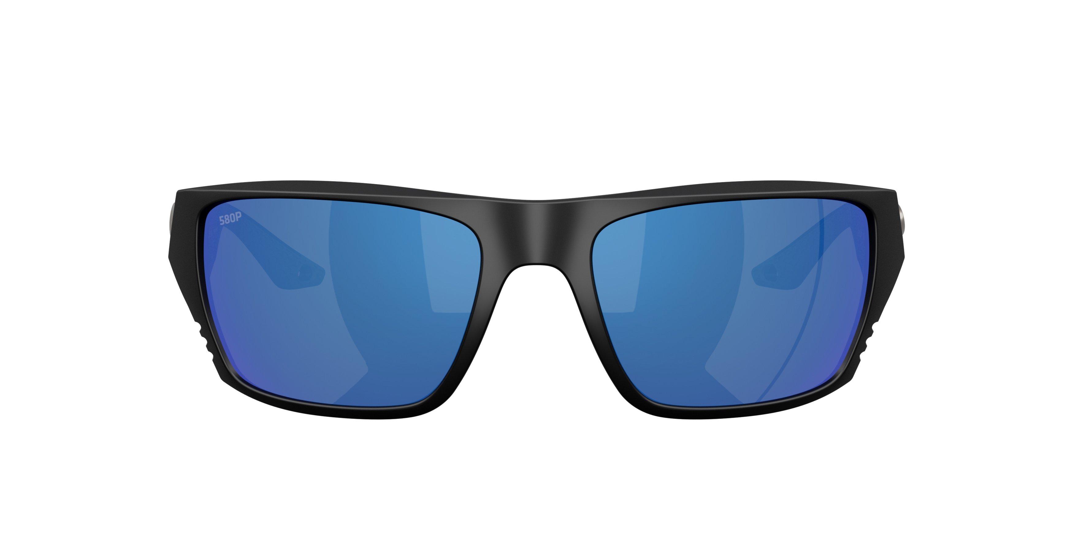 Costa Del Mar Finlet Blue Mirror 580P Polarized Sunglasses - Matte Black - BLACK/BLUE Thumbnail View 2