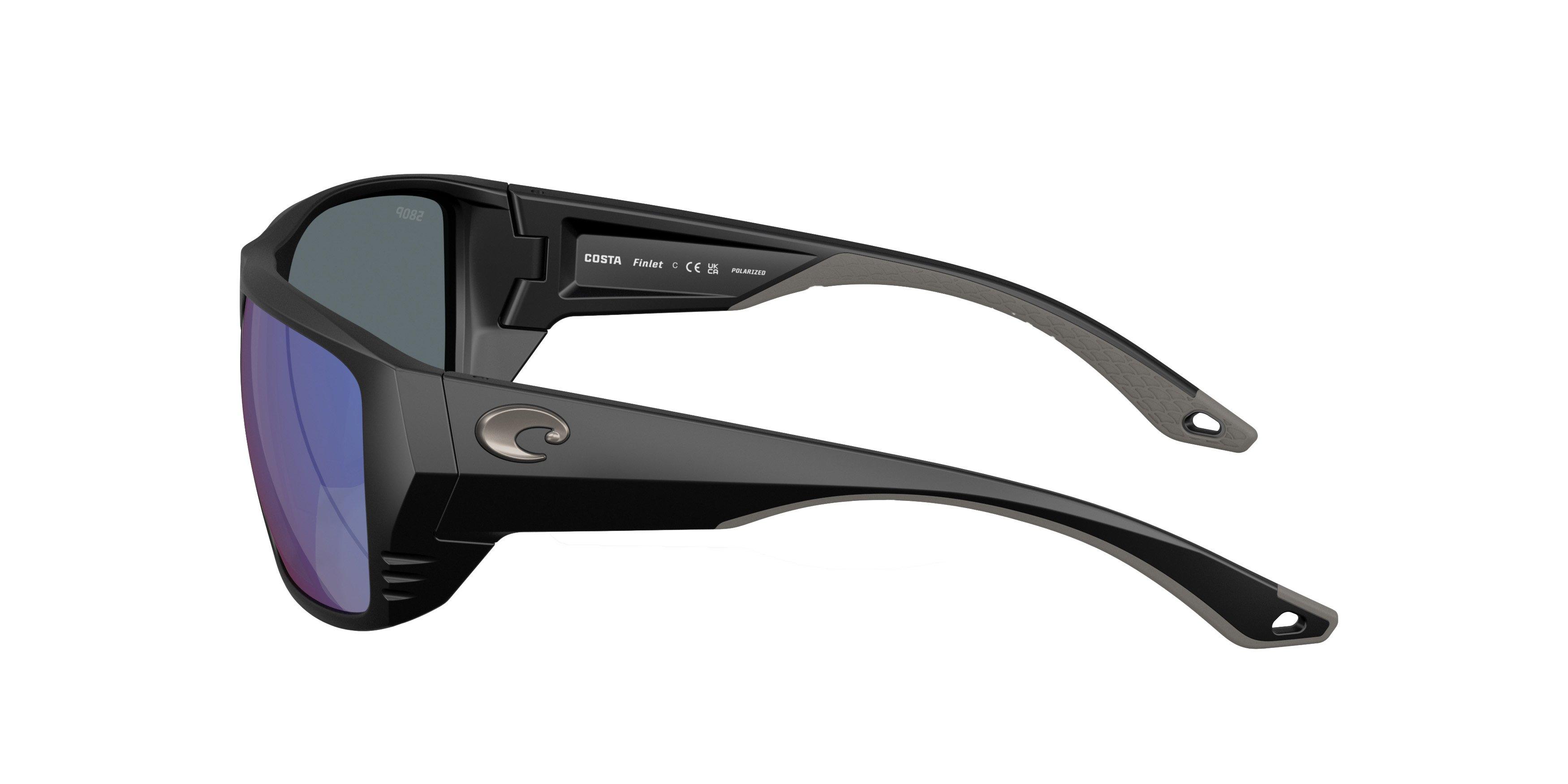 Costa Del Mar Finlet Blue Mirror 580P Polarized Sunglasses - Matte Black - BLACK/BLUE Thumbnail View 4