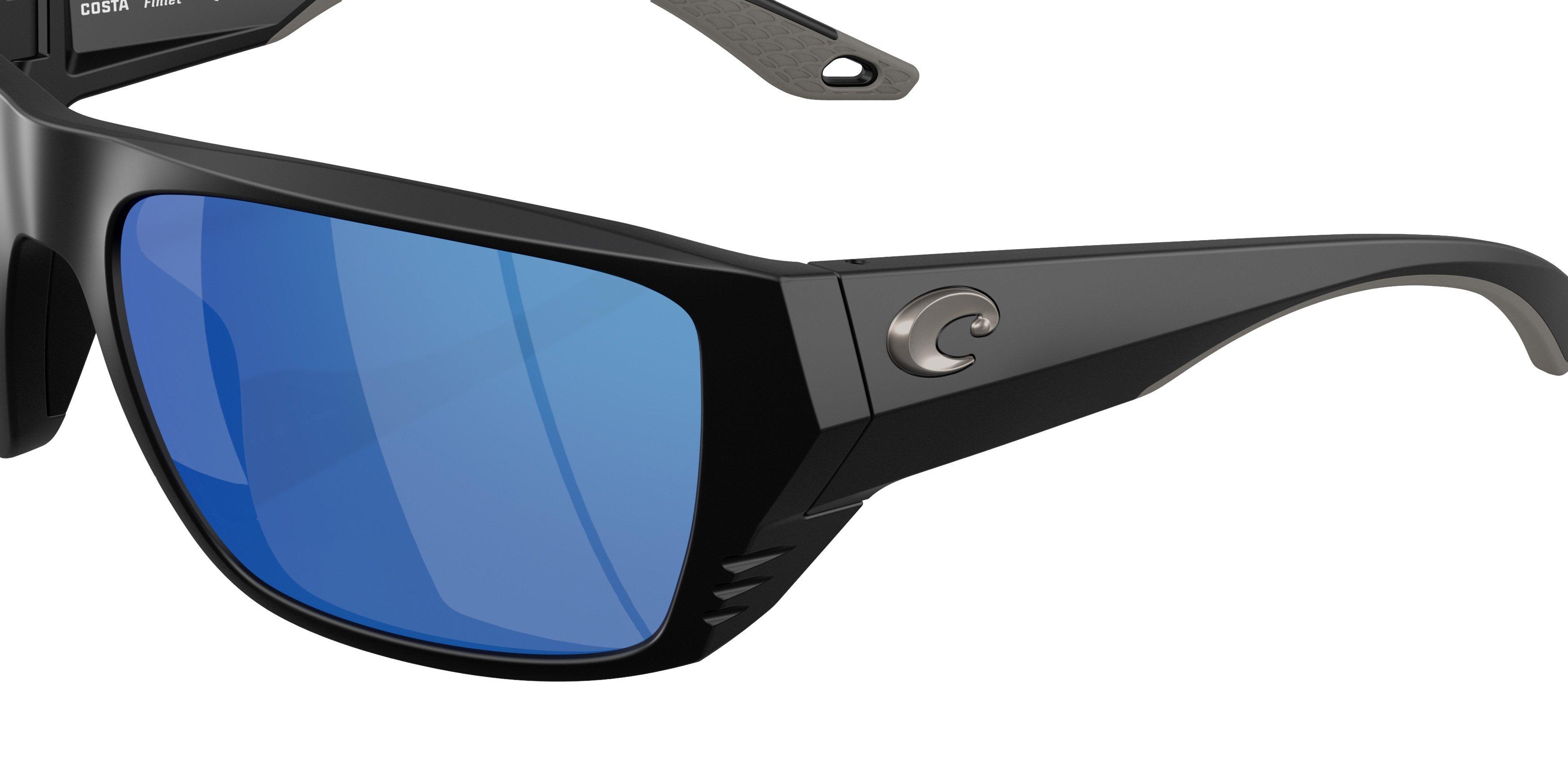 Costa Del Mar Finlet Blue Mirror 580P Polarized Sunglasses - Matte Black - BLACK/BLUE Thumbnail View 5