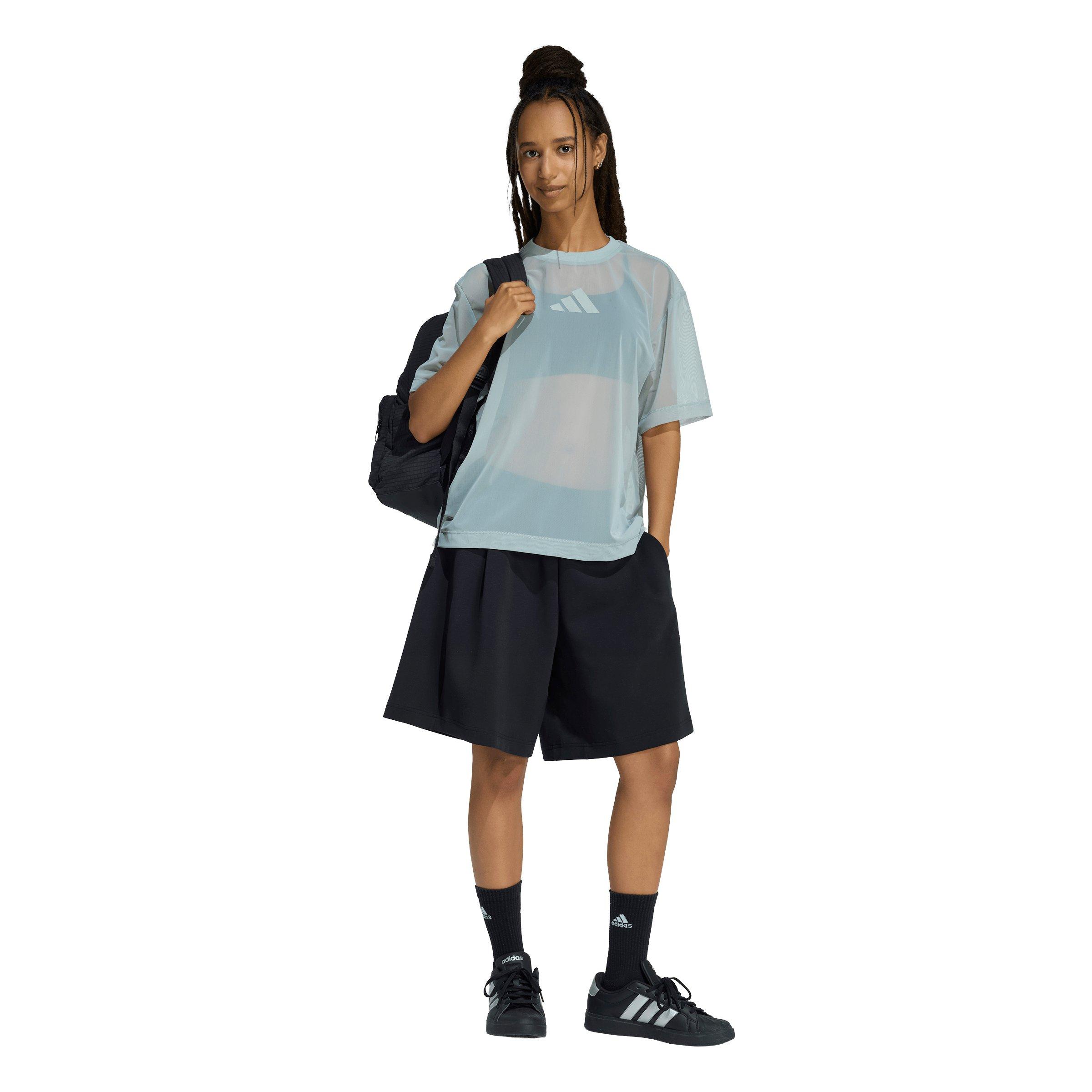 adidas Women's Soft Lux Mesh T-Shirt - Sage Green - SAGE GREEN Thumbnail View 5