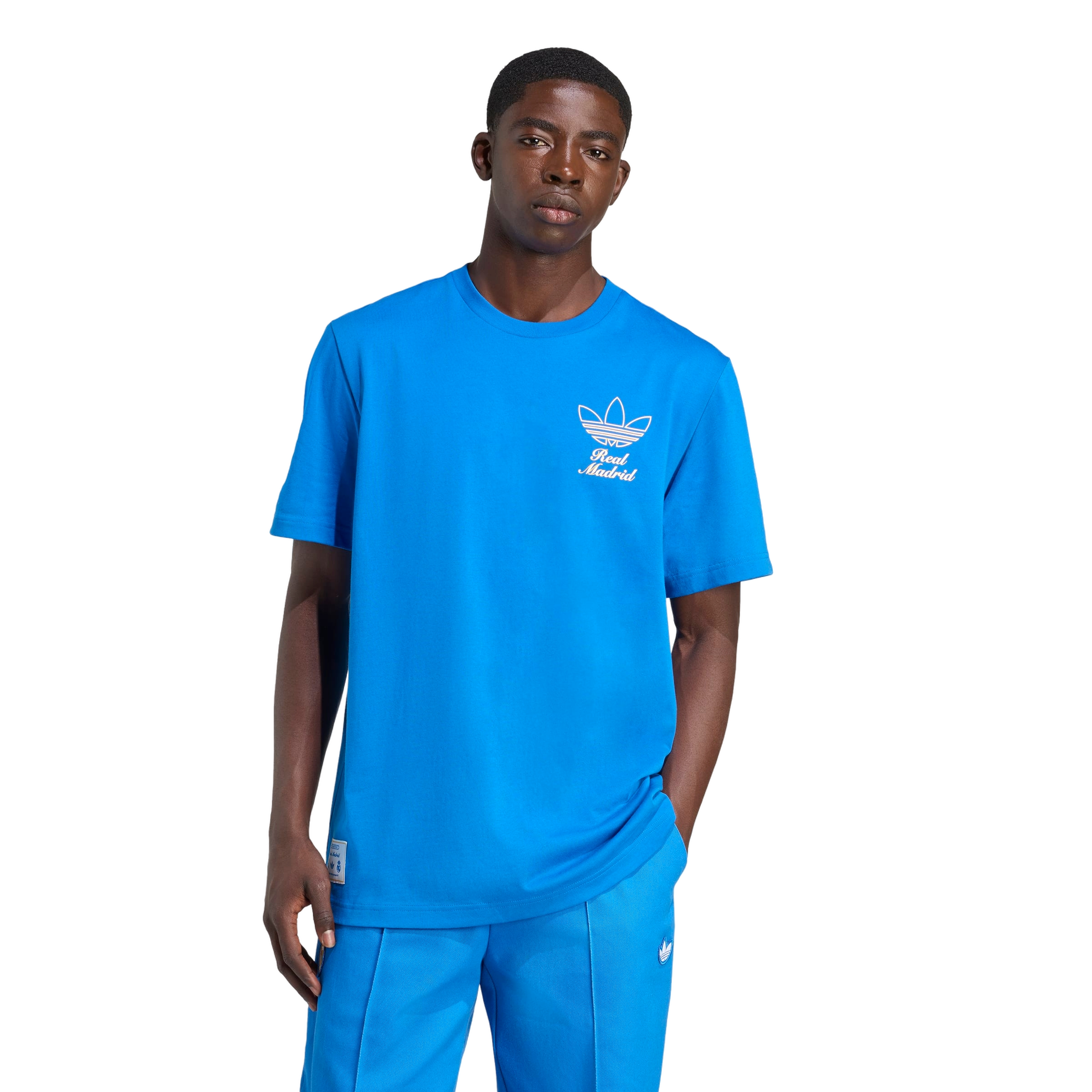 adidas Originals Men's Real Madrid Terrace Icons Graphic T-Shirt -Blue - BLUE Thumbnail View 1