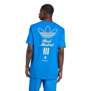 adidas Originals Men's Real Madrid Terrace Icons Graphic T-Shirt -Blue