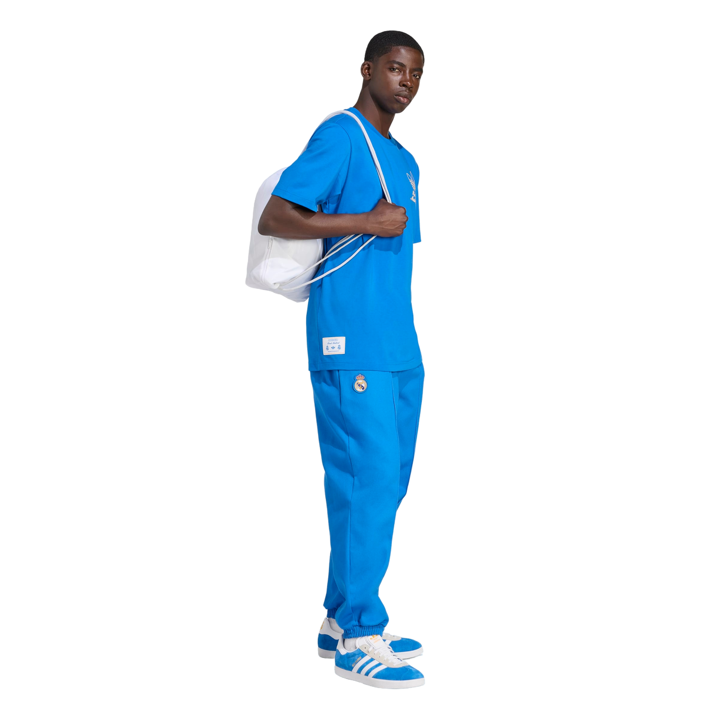 adidas Originals Men's Real Madrid Terrace Icons Graphic T-Shirt -Blue - BLUE Thumbnail View 3